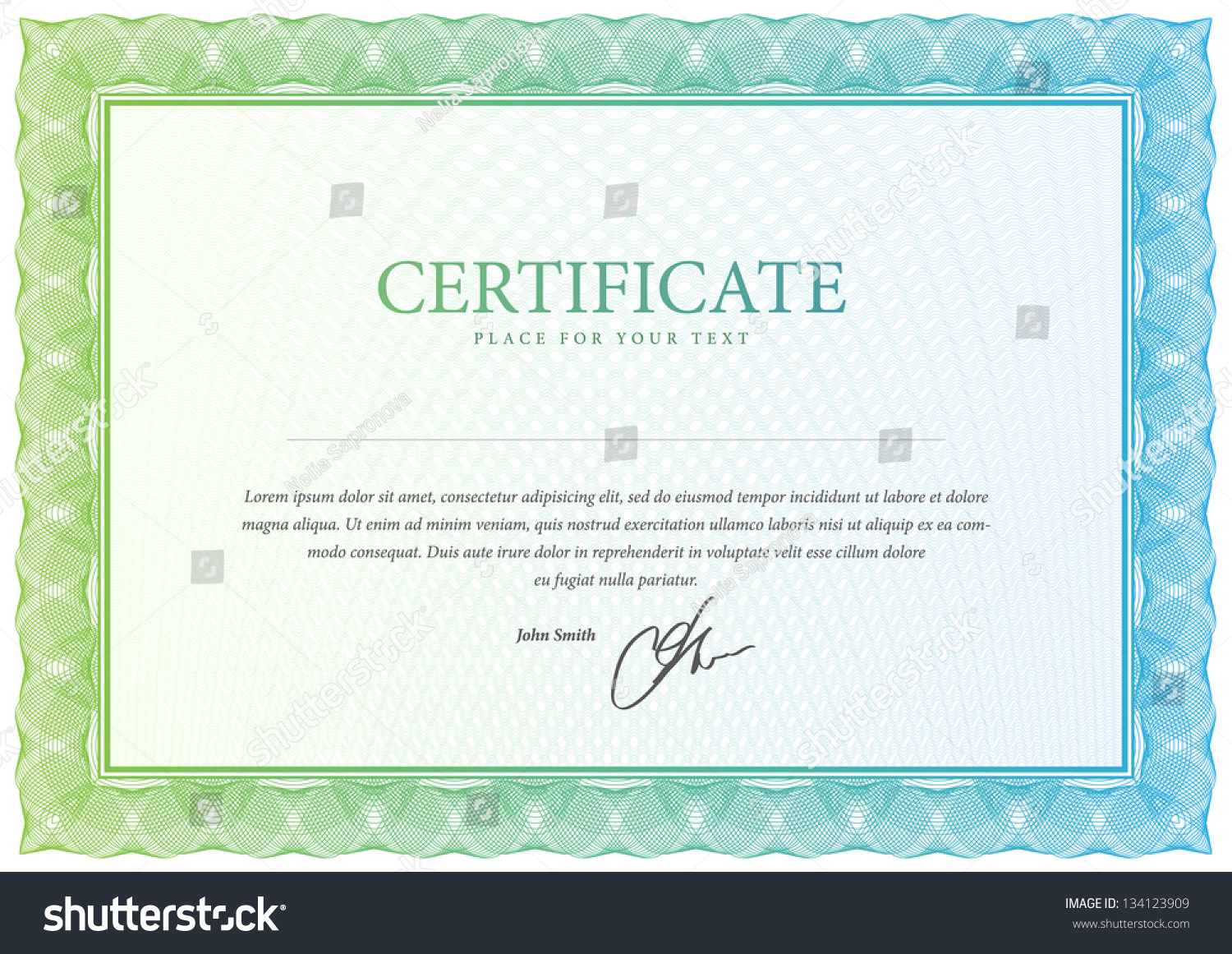 Certificate Vector Pattern That Used Currency Stock Vector (Royalty ...