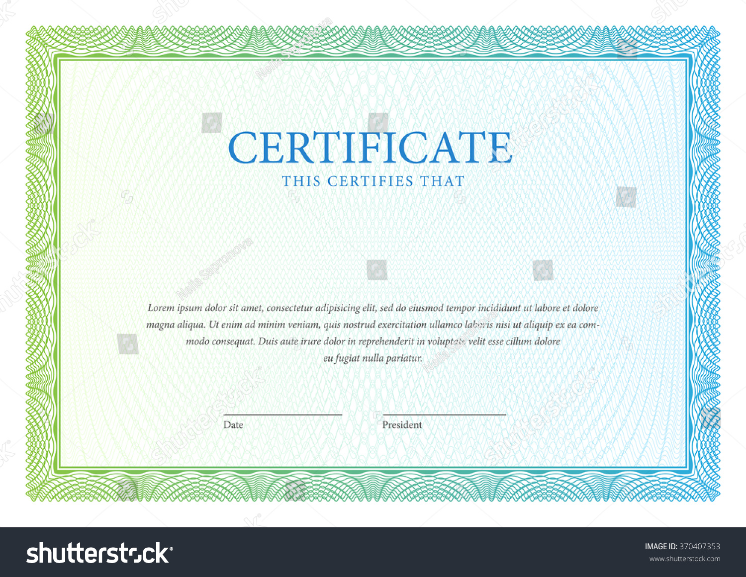 Certificate Vector Pattern That Used Currency Stock Vector (Royalty ...