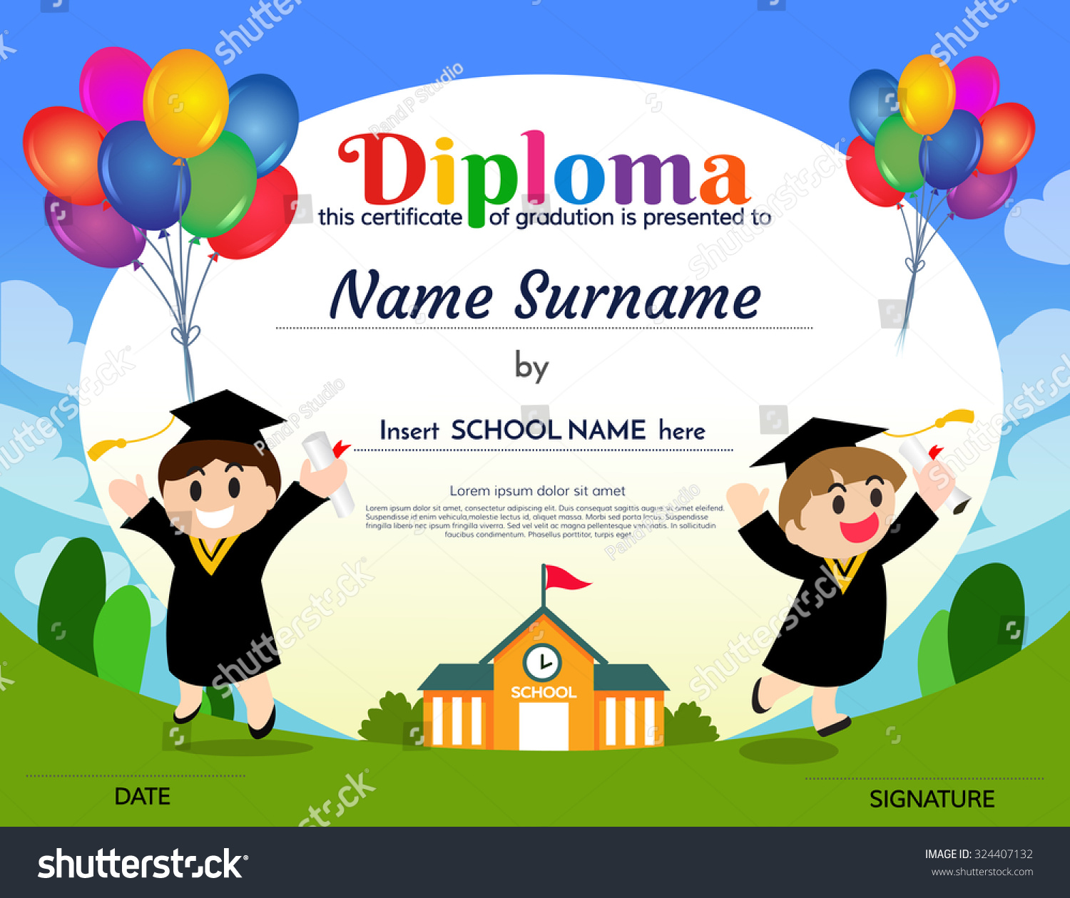 Certificates Kindergarten Elementary School Diploma Certificate