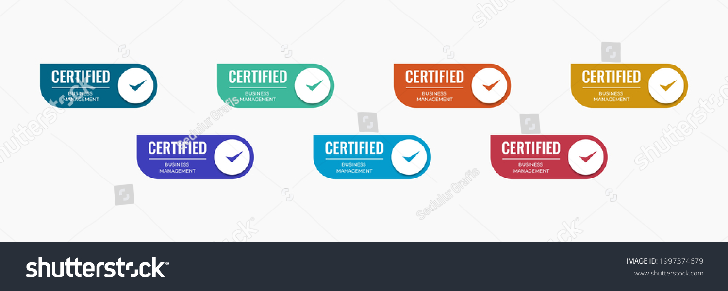 Certified Icon Badge Template Category Business Stock Vector (Royalty ...