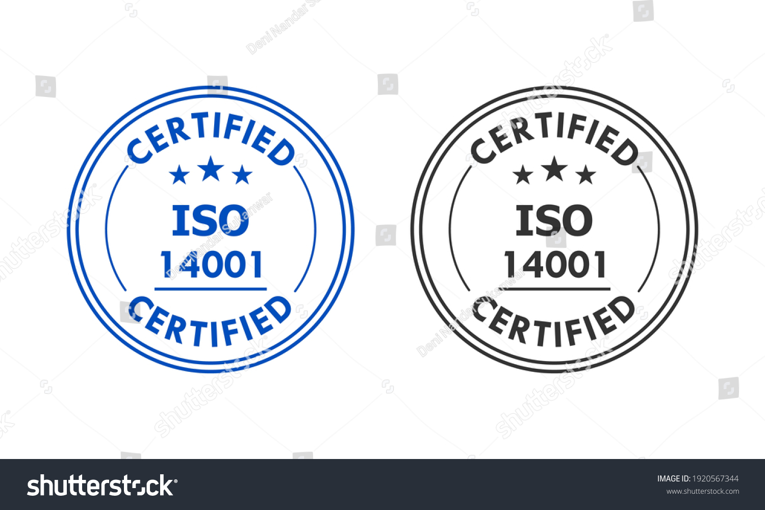 Certified Iso 14001 Logo Template Illustration Stock Vector (Royalty ...