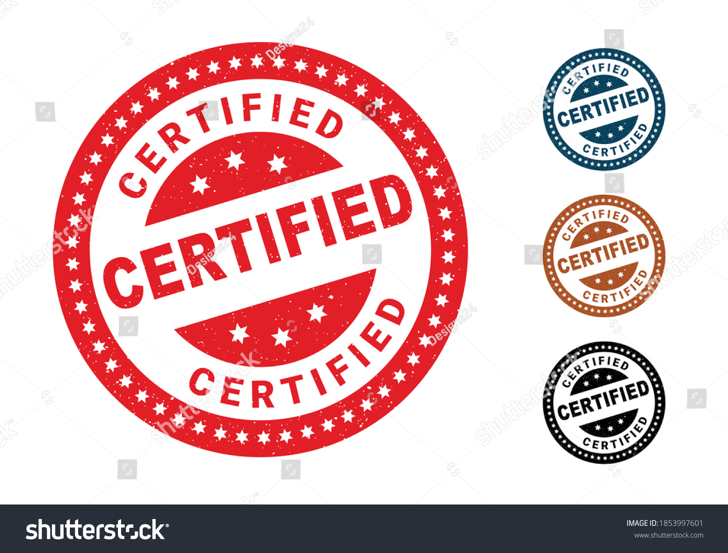 Certified Rubber Stamp Style Label Certified Stock Vector (Royalty Free ...