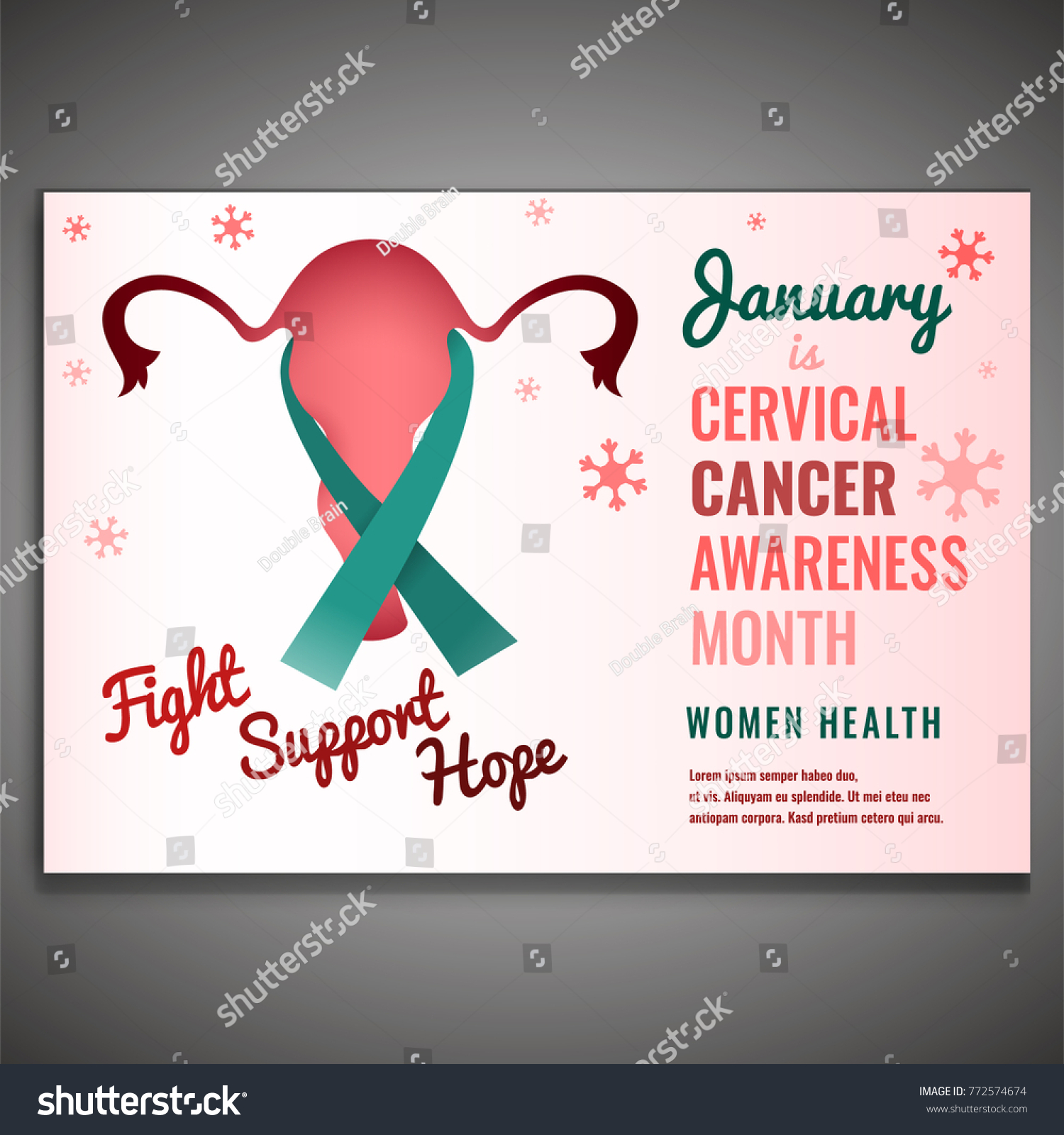 Vektor Stok Cervical Cancer Awareness Month Poster Beautiful Tanpa Royalti 772574674 2897