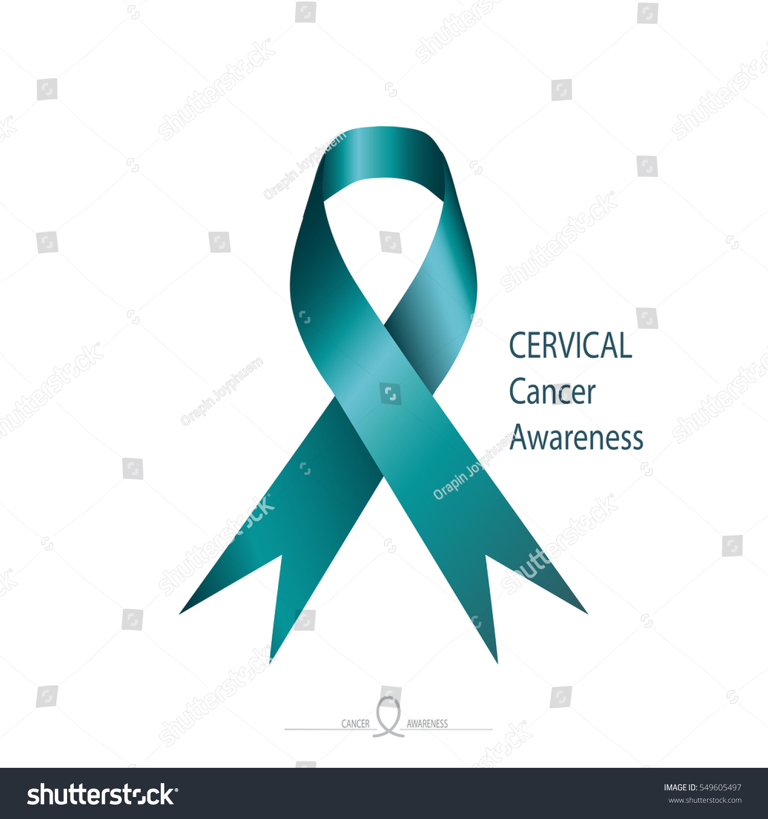 Cervical Cancer Awareness Teal Blue Green Stock Vector (Royalty Free ...