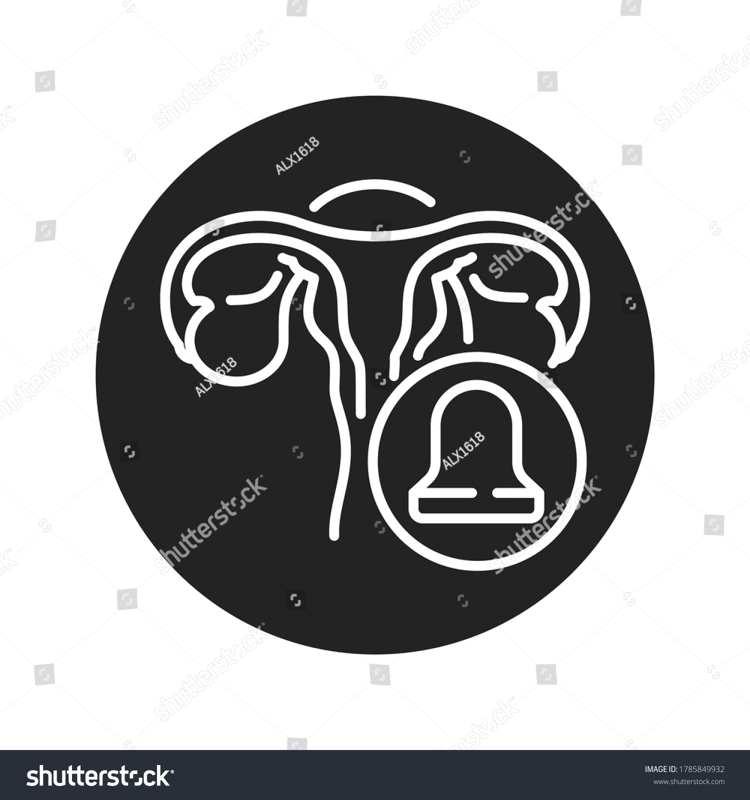 Cervical Cap Black Glyph Icon Uterus Stock Vector Royalty Free 1785849932 Shutterstock 