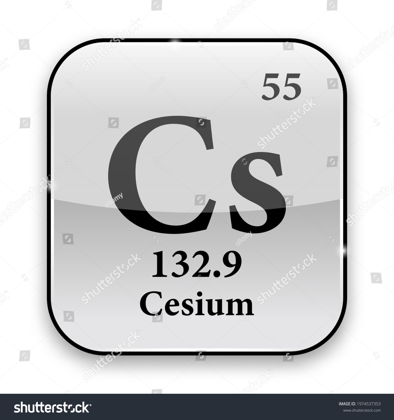 Cesium Symbolchemical Element Periodic Table On Vector De Stock Libre