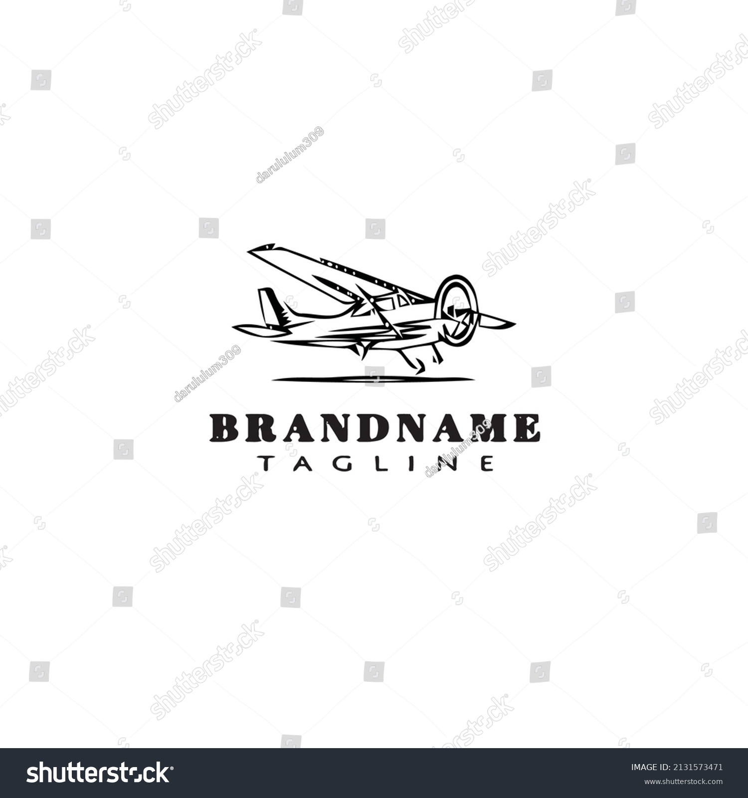 Cessna Plane Logo Cartoon Icon Simple Stock Vector (Royalty Free ...