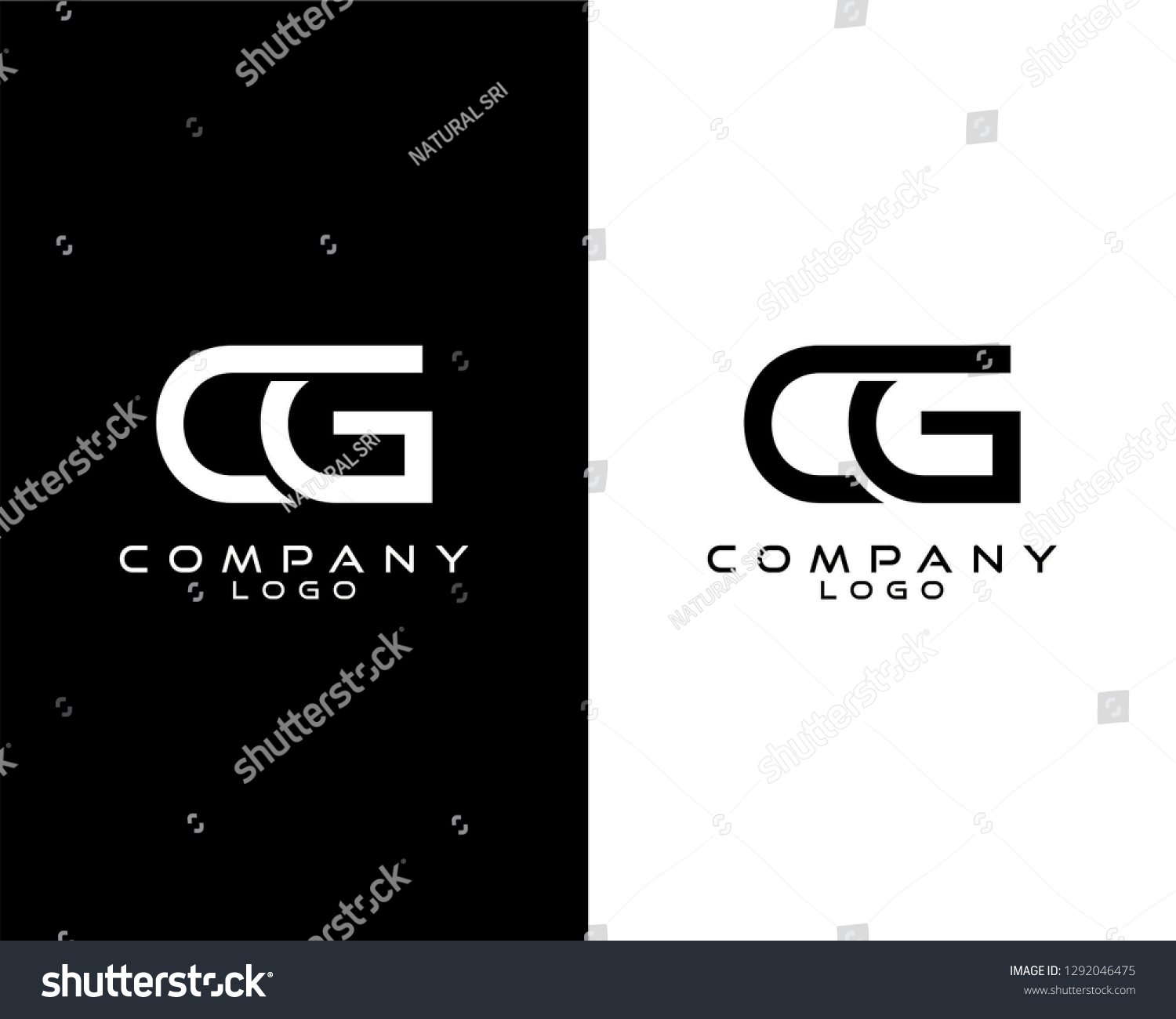 Cggc Modern Logo Design White Black Stock Vector (Royalty Free) 1292046475