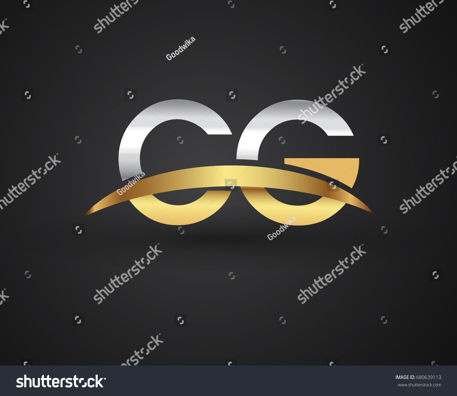 Cg Initial Logo Company Name Colored Stock Vector Royalty Free