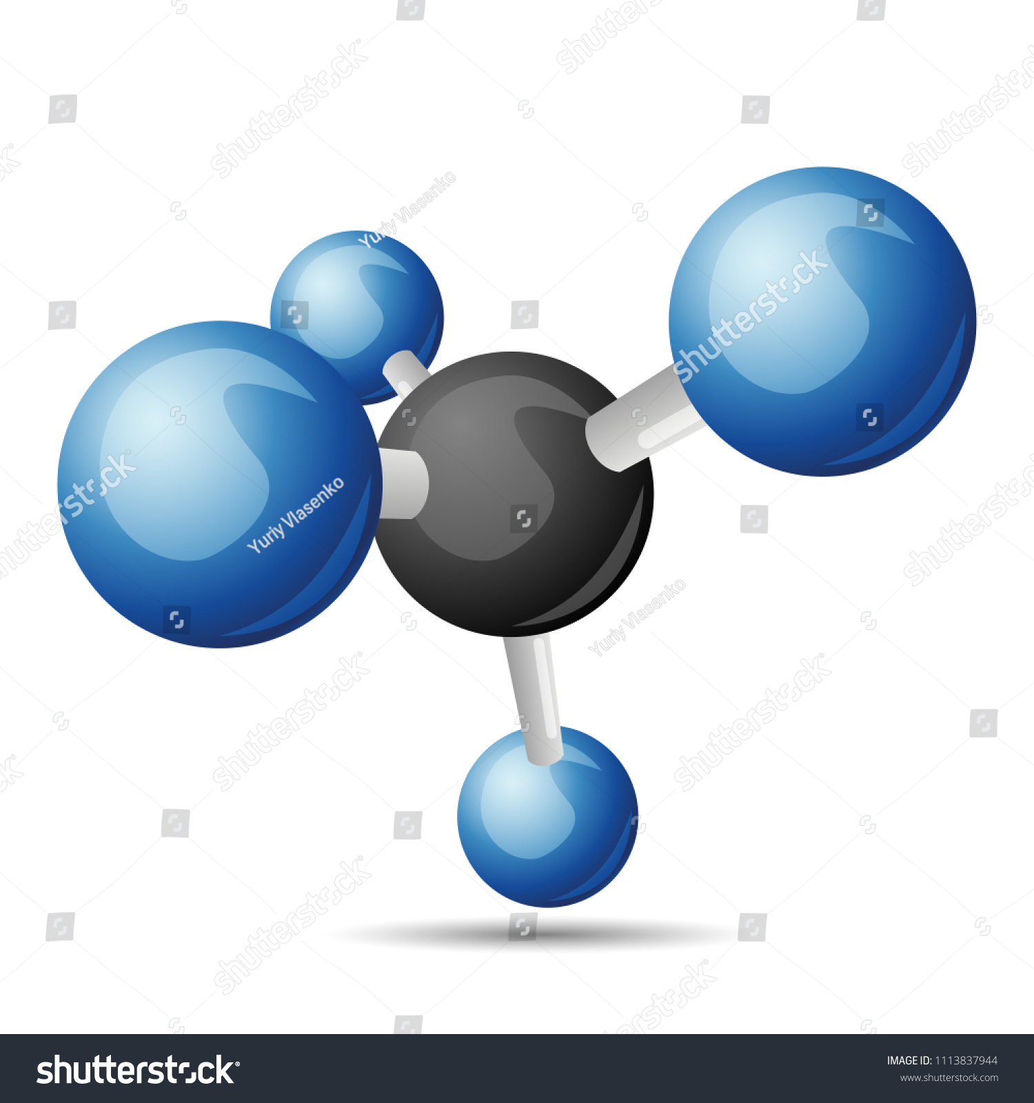 Ch4 Methane Molecule Illustration Stock Vector Royalty Free