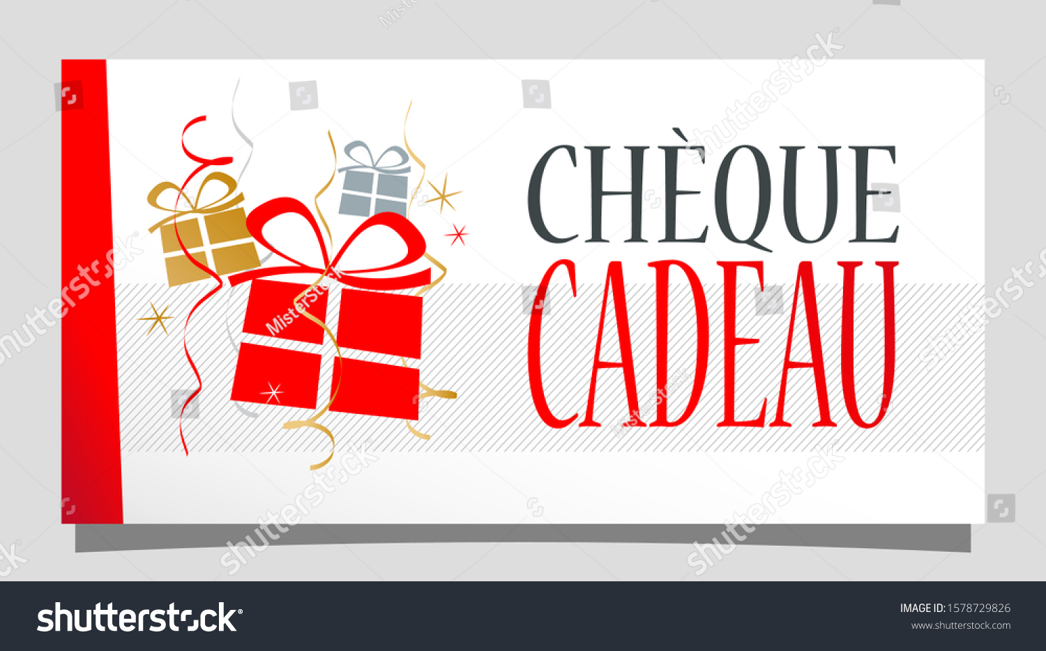 Cadeau Gift Voucher French Vector (Royalty Free) 1578729826