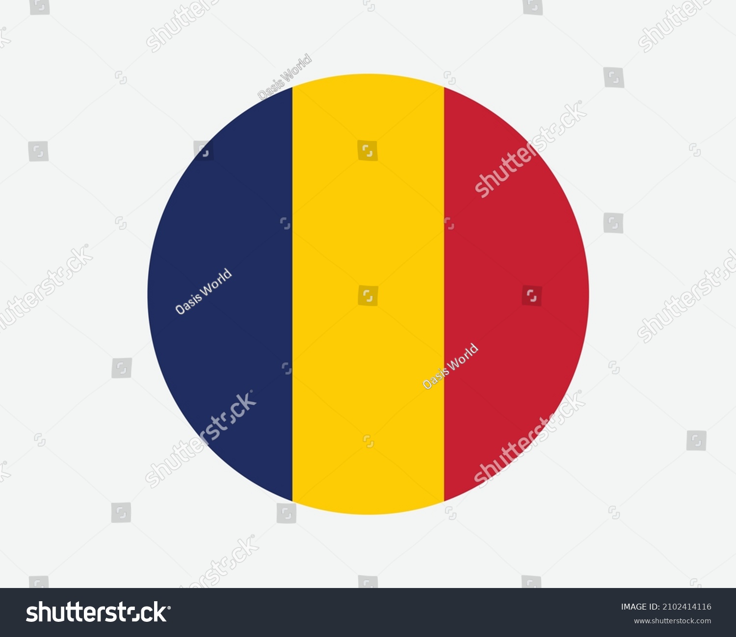 SVG of Chad Round Country Flag. Circular Chadian National Flag. Republic of Chad Circle Shape Button Banner. EPS Vector Illustration. svg