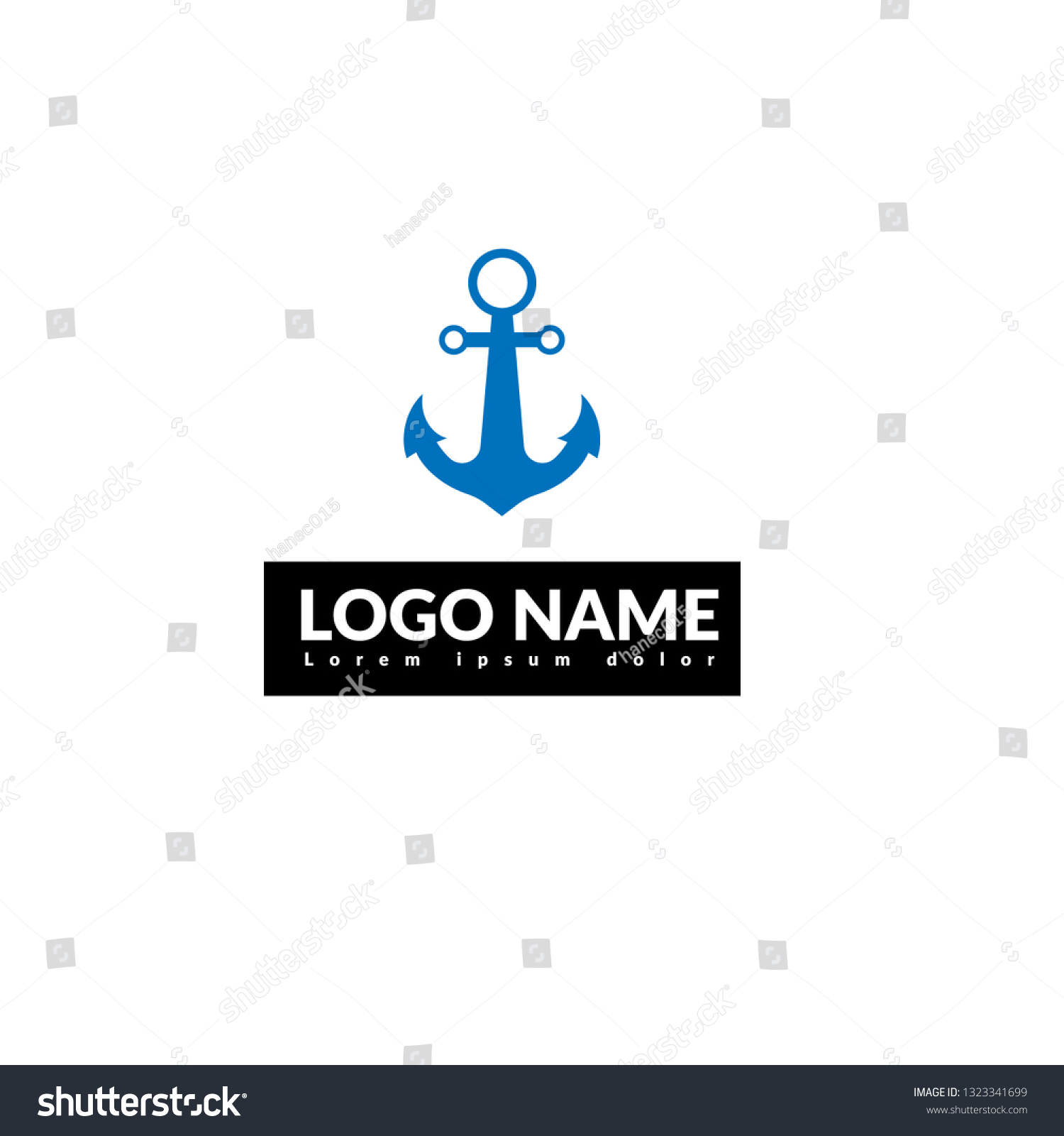 Chain Boat Anchor Logo Concept Designed Stock Vector (Royalty Free ...