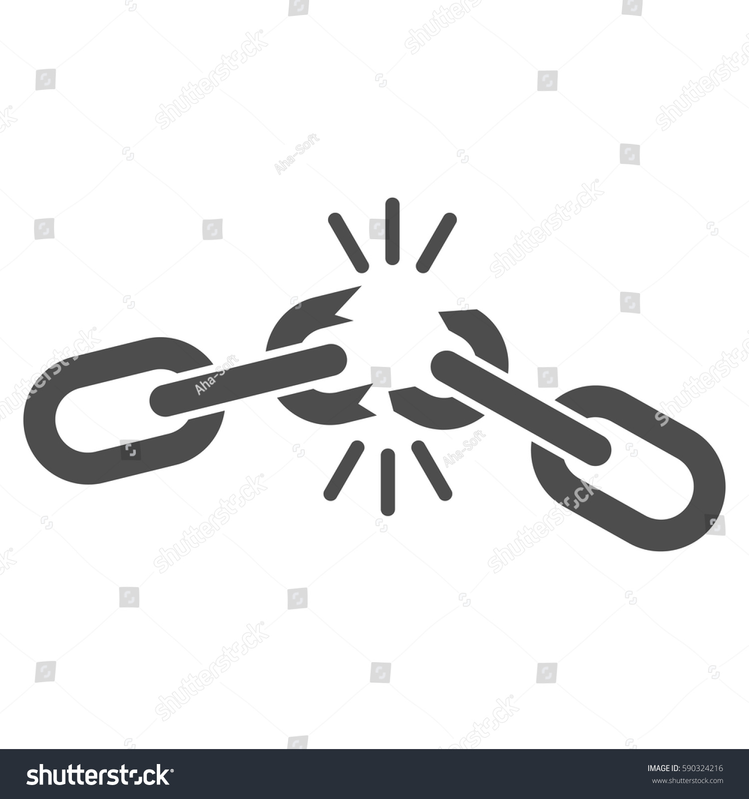 Chain Damage Vector Icon Flat Gray Stock Vector (Royalty Free ...