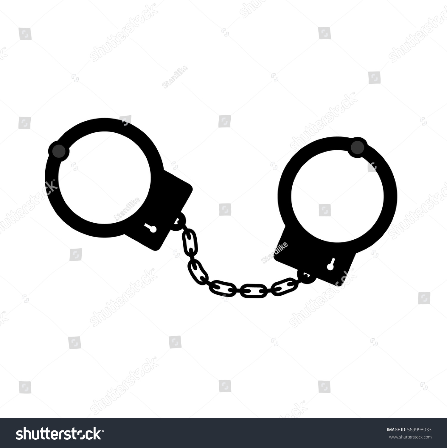 Chain Handcuffs Prison Vector Black Stock Vector (Royalty Free ...