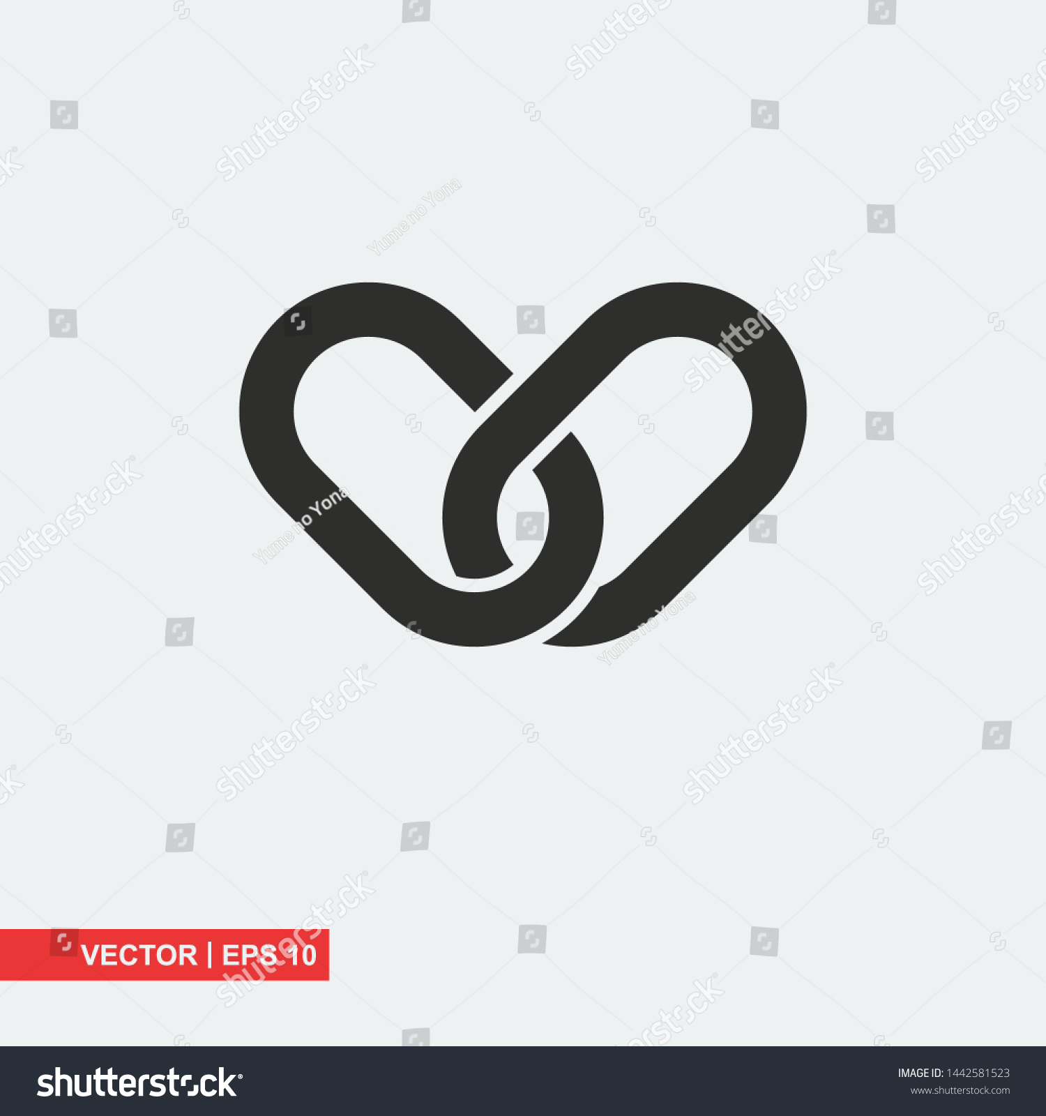 Chain Link Flat Icon On White Stock Vector (Royalty Free) 1442581523 ...