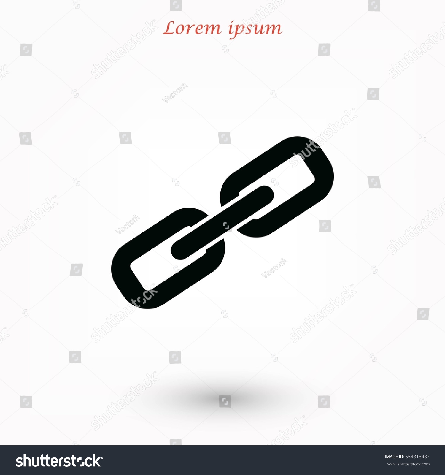 Chain Link Icon Flat Design Best Stock Vector (Royalty Free) 654318487