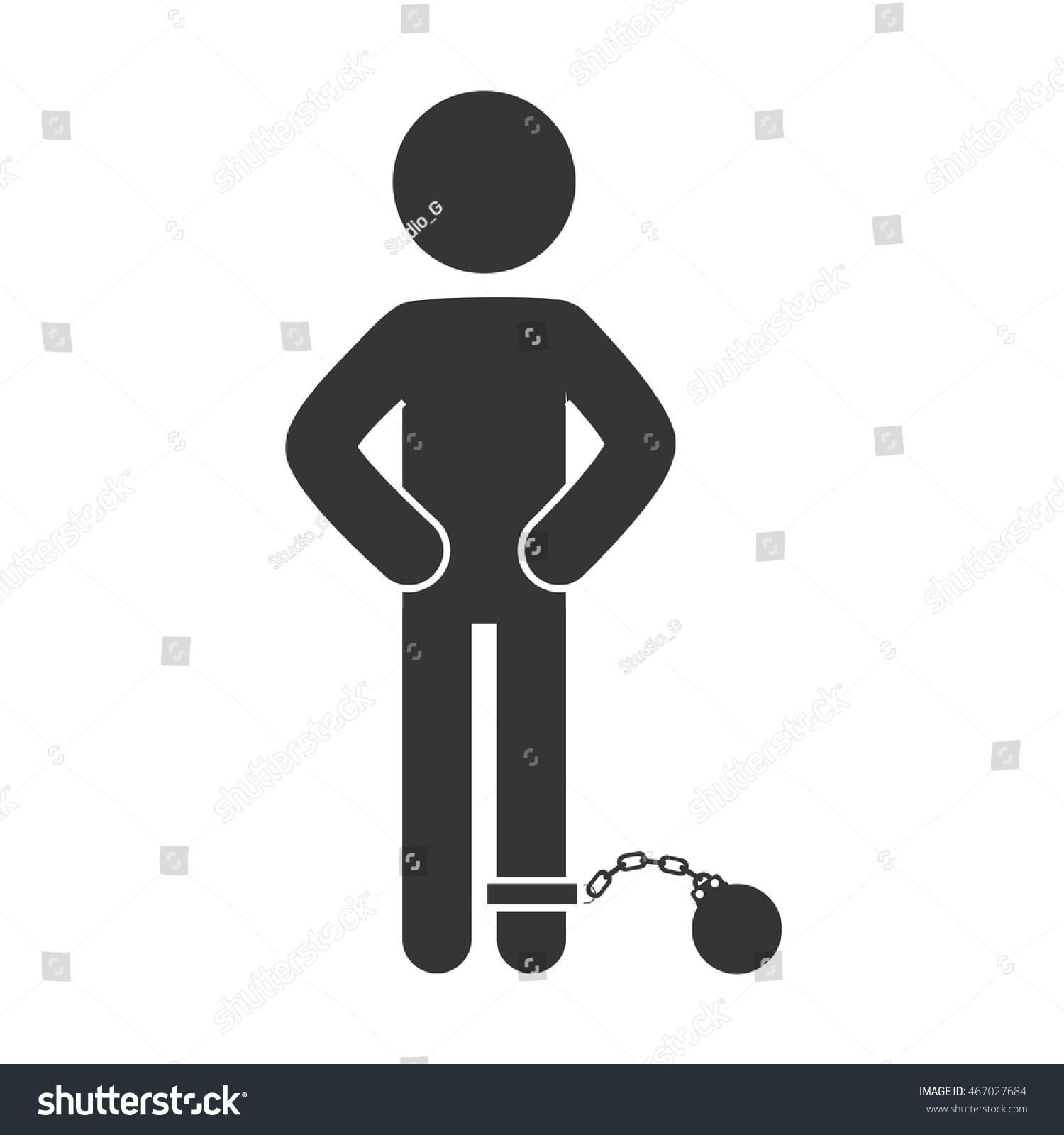 Chain Man Slave Fetter Prisioner Criminal Stock Vector (Royalty Free ...