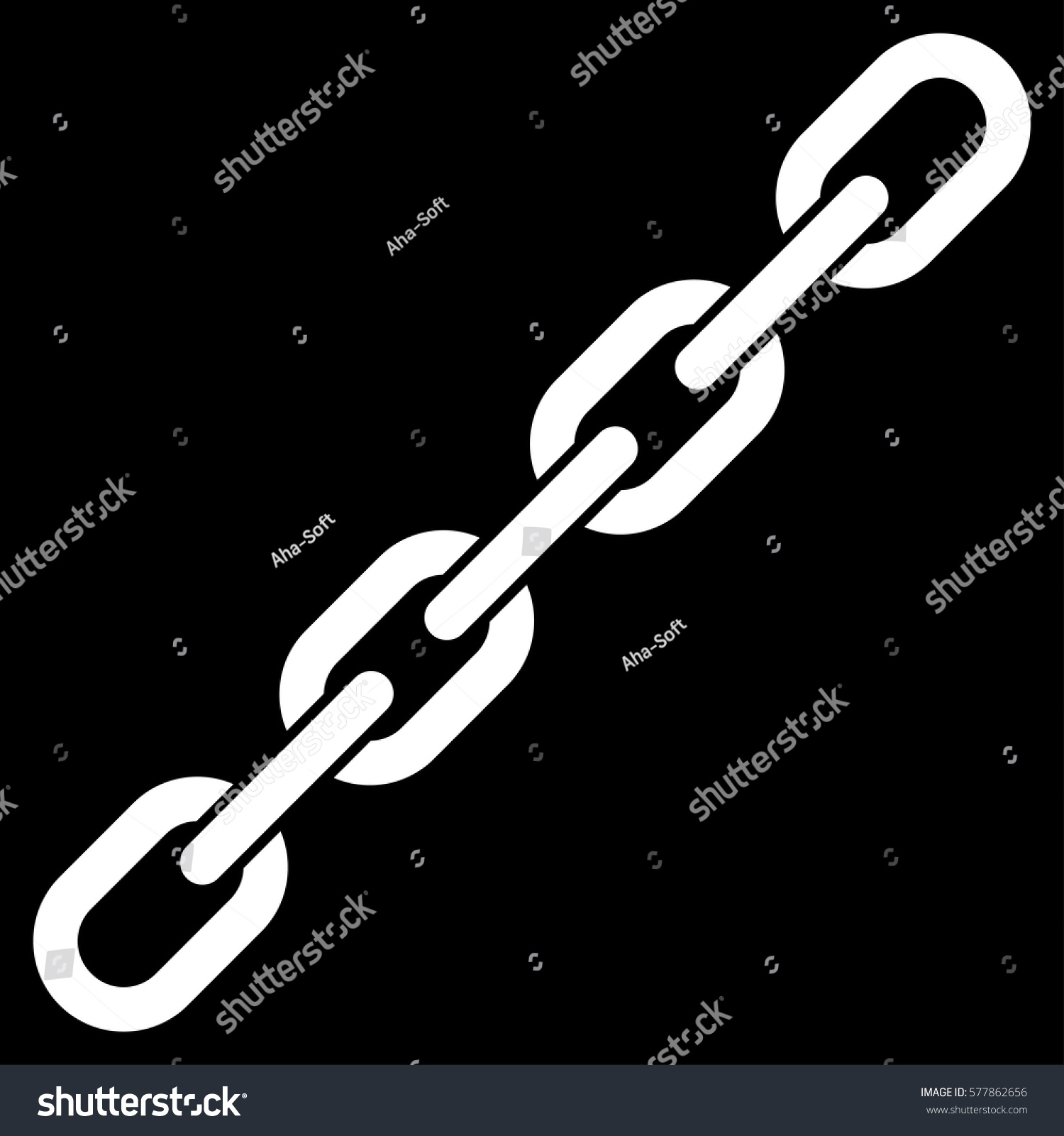 Chain Vector Icon Flat White Symbol Stock Vector (Royalty Free) 577862656