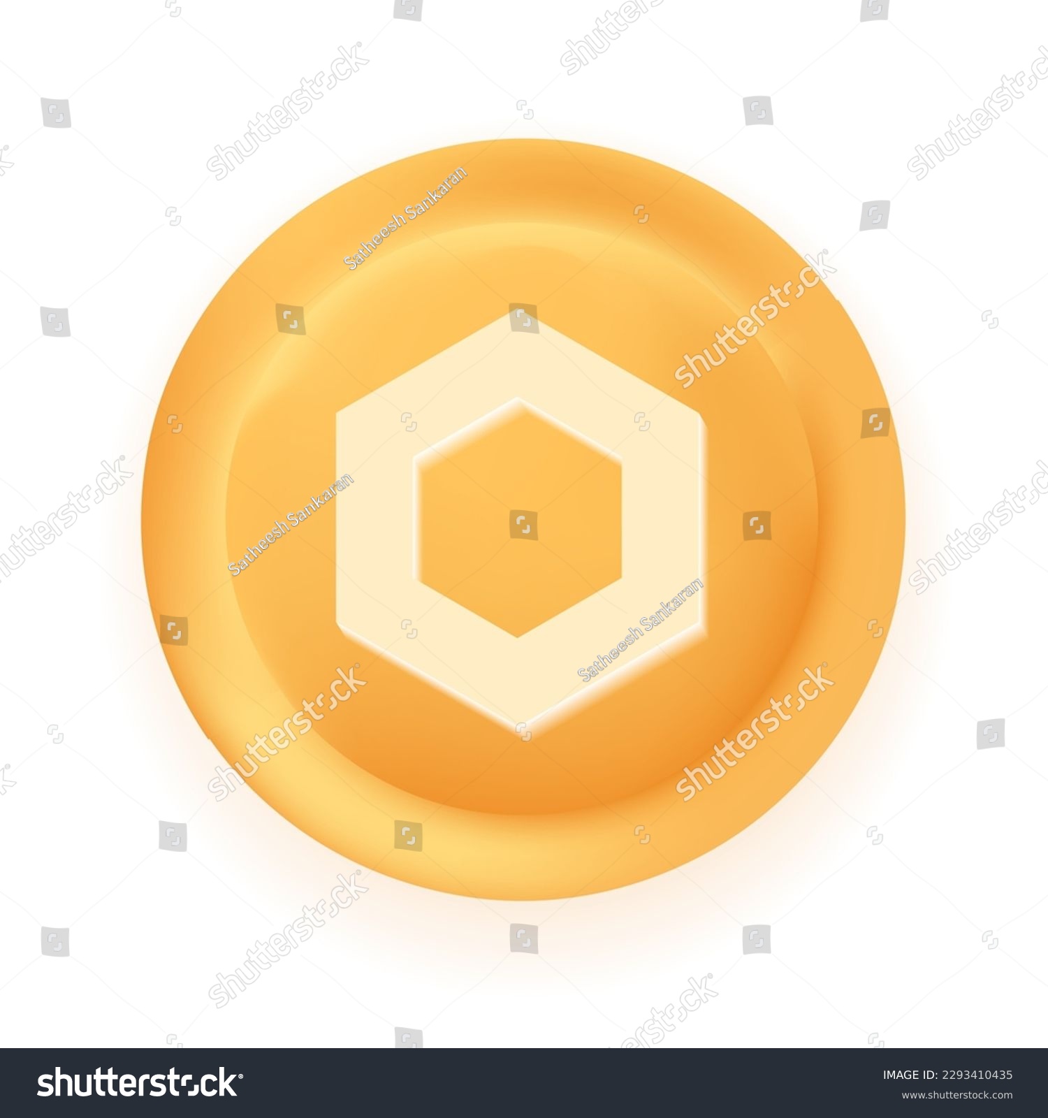 SVG of Chainlink (LINK) crypto currency 3D coin vector illustration isolated on white background. Can be used as virtual money icon, logo, emblem, sticker and badge designs. svg