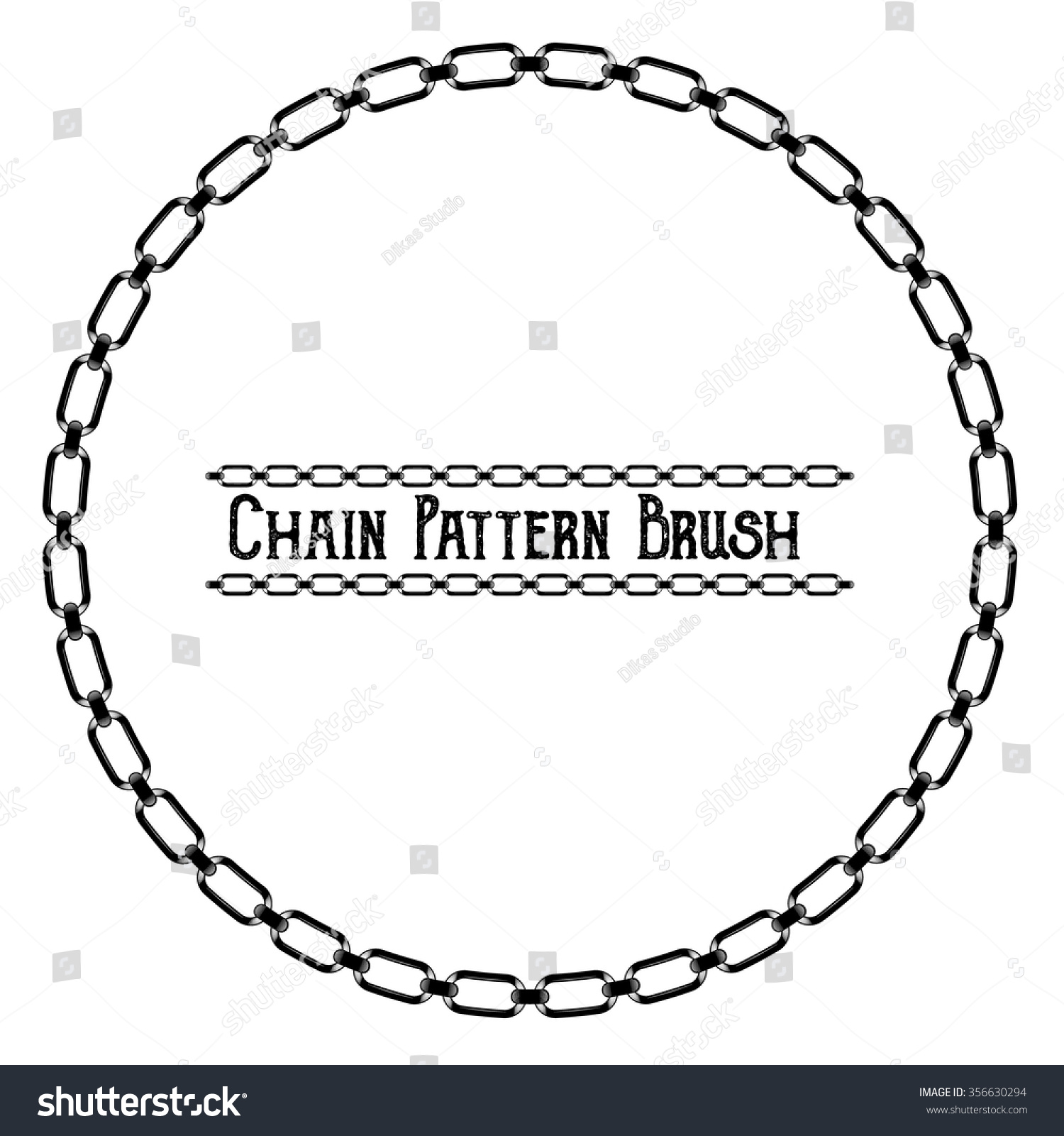 Chains Circle Frame. Include Pattern Brushes Of Chains Stock Vector ...