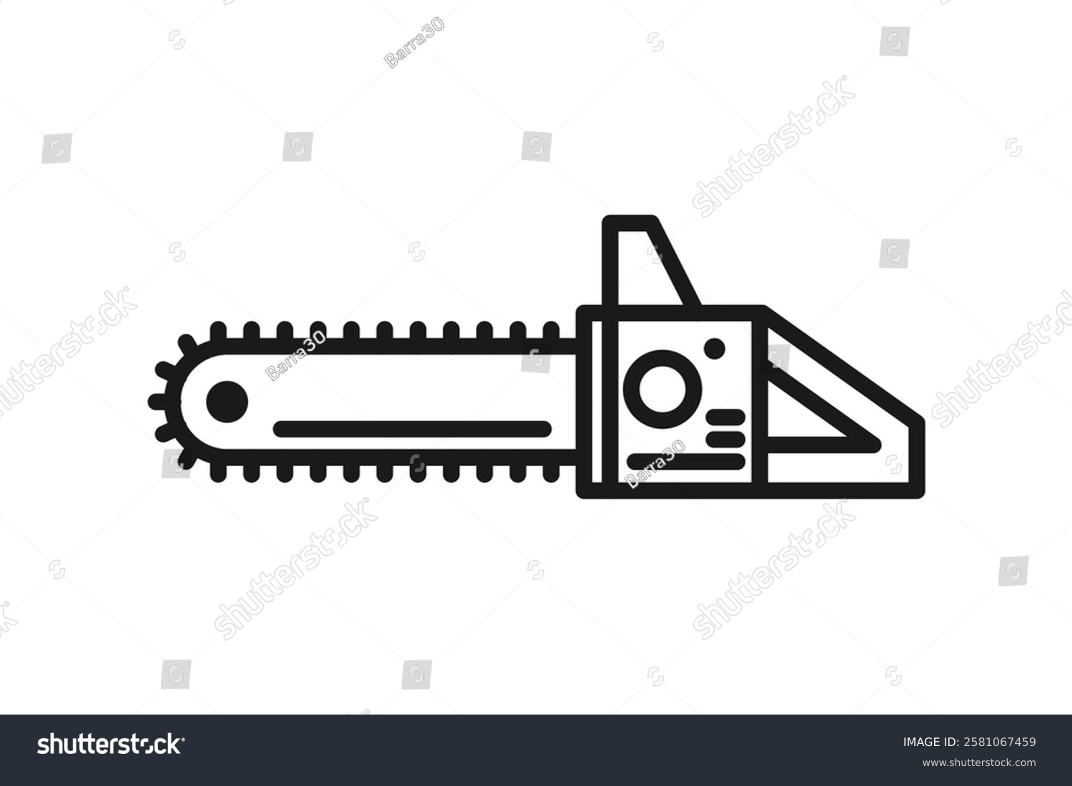 black chainsaw outline, tool, equipment, cutting clip art preview