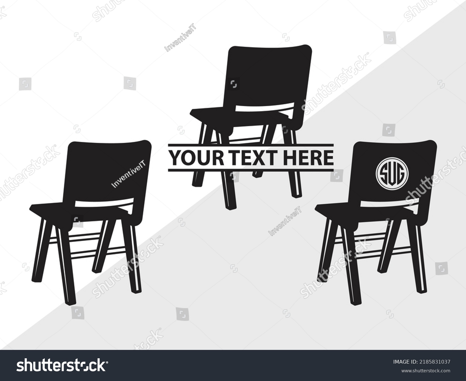 SVG of Chairs Monogram SVG Printable Vector Illustration svg