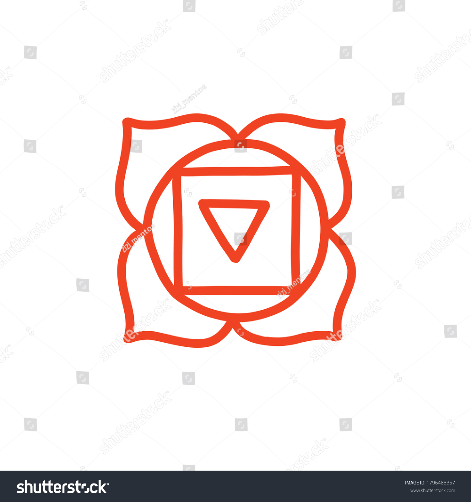 Chakra Muladhara Doodle Icon Vector Illustration Stock Vector (Royalty ...