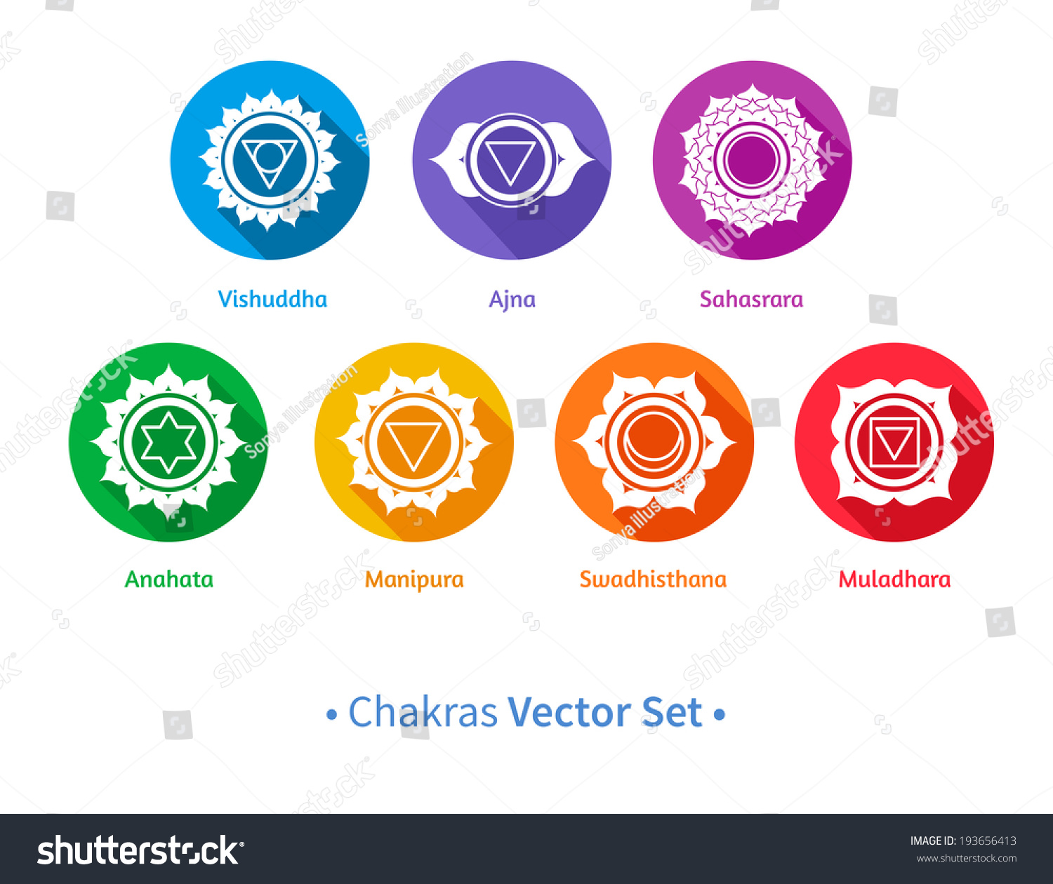 Chakras. Vector Set. - 193656413 : Shutterstock