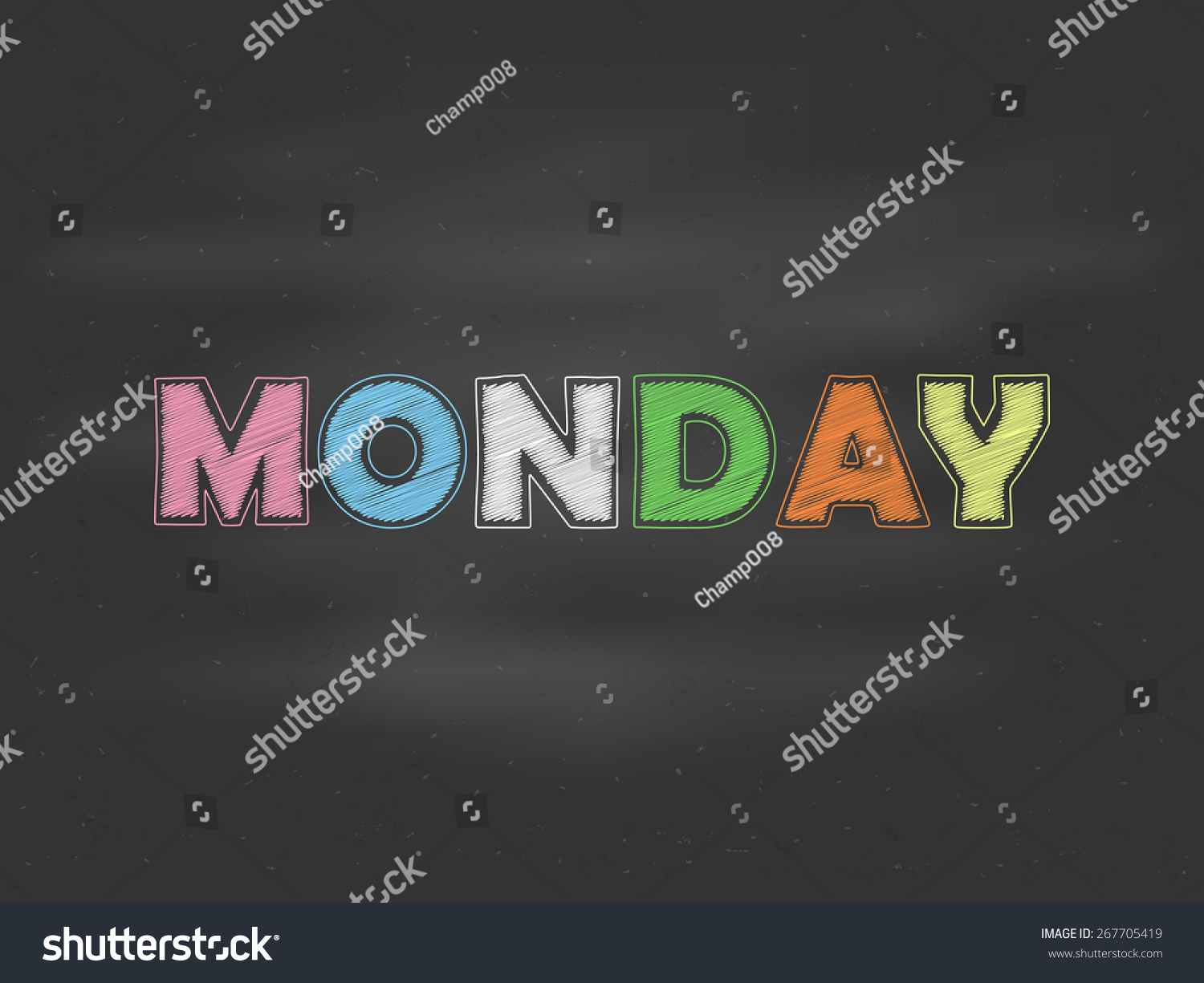 Chalk Board Hand Drawing Monday Pattern Stock Vector (Royalty Free ...