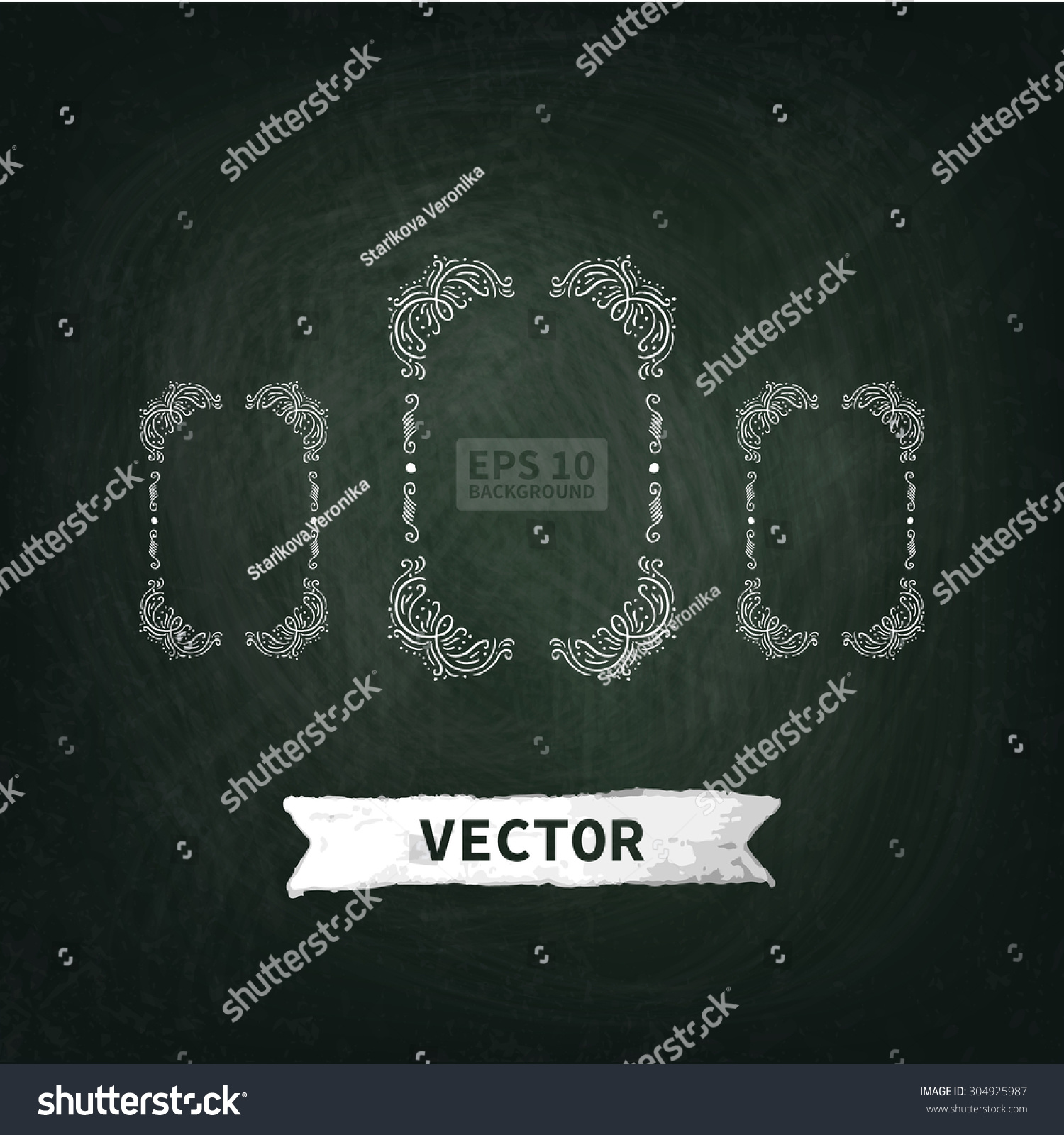 Chalk Boards Texture Chalk Decorative Frame Stock Vector Royalty