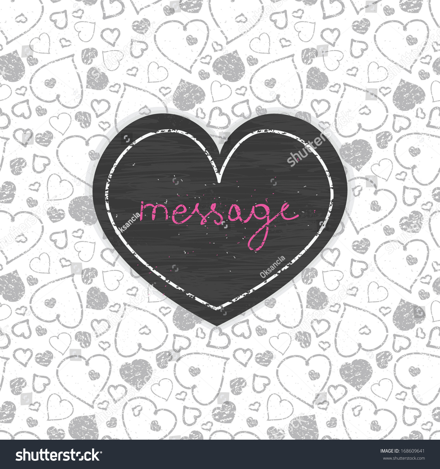 Chalkboard Art Hearts Frame Seamless Pattern Stock Vector (Royalty Free