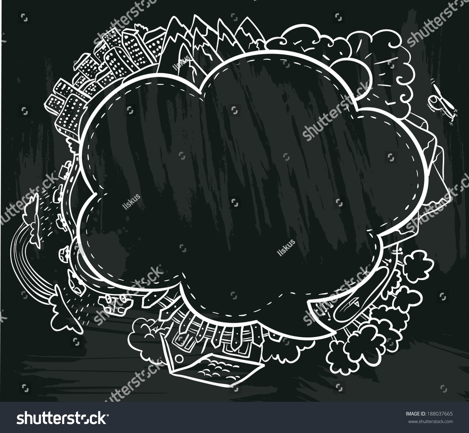 Chalkboard Poster Abstract Summer Frame: vector de stock (libre de ...
