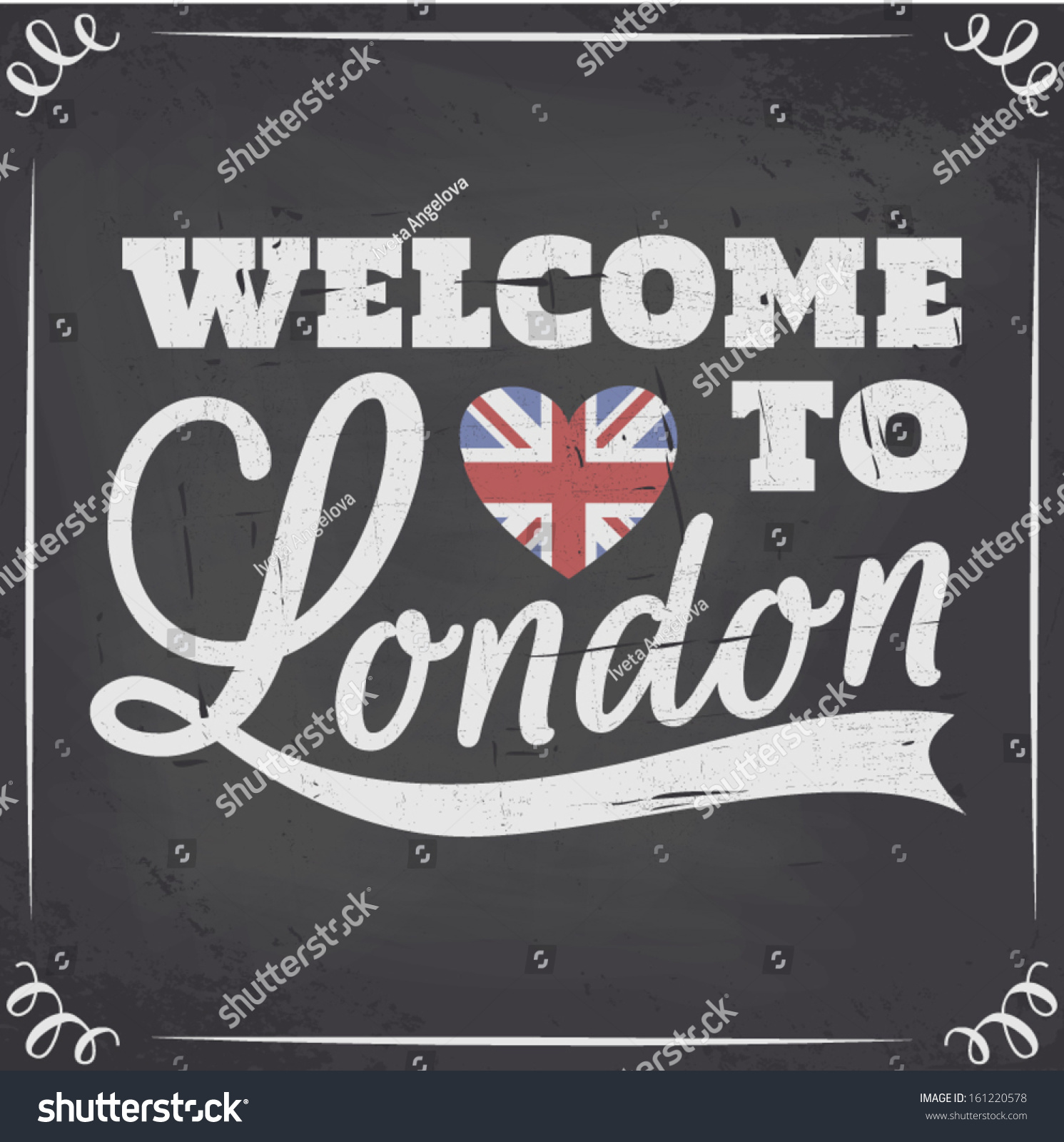 SVG of Chalkboard style London greeting card. svg