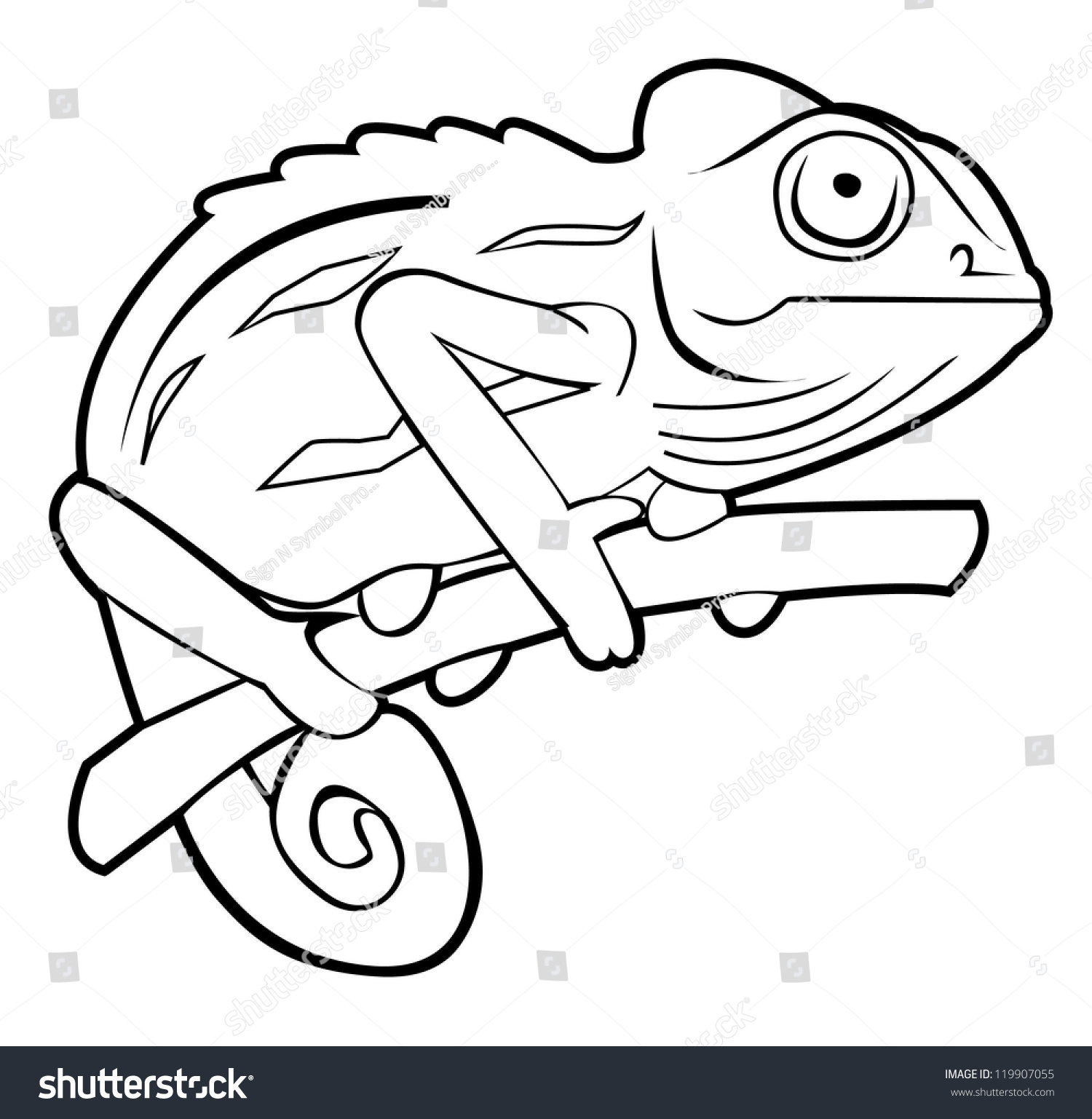 Chameleon Stock Vector Illustration 119907055 : Shutterstock