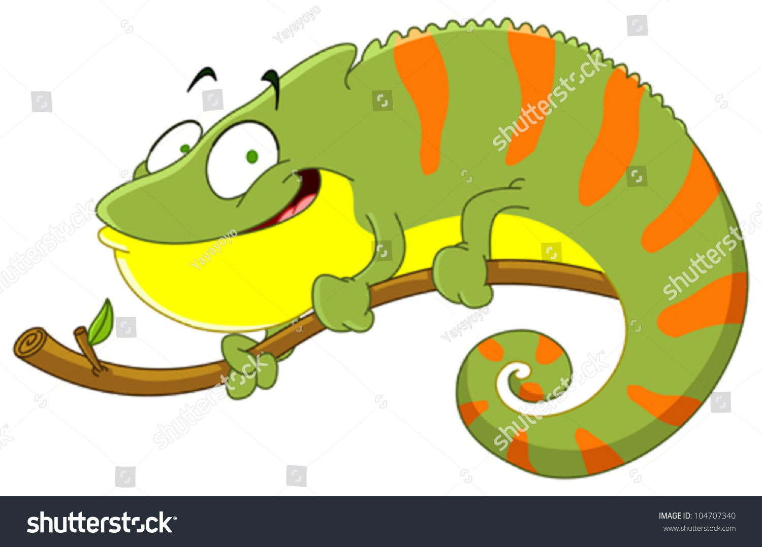 Chameleon Cartoon Stock Vector 104707340 - Shutterstock