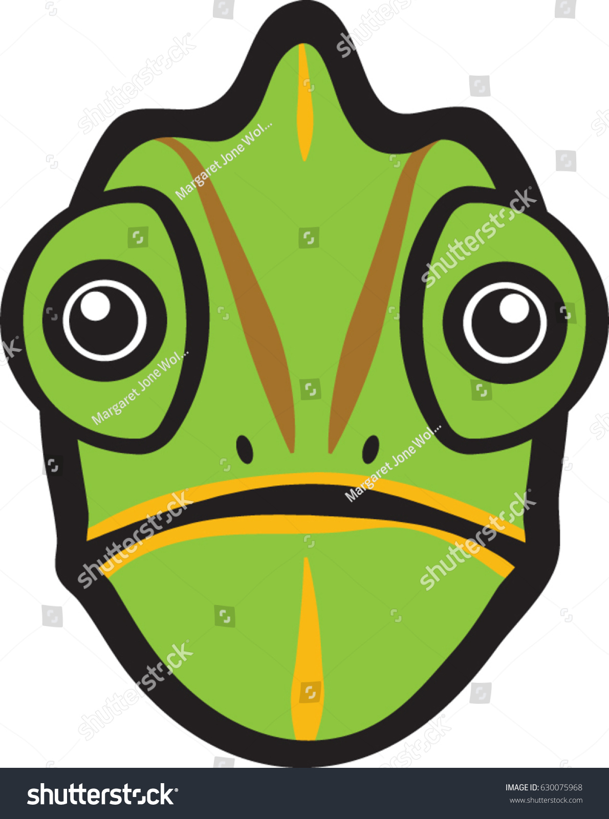 Chameleon Face Icon Vector Illustration Stock Vector (Royalty Free