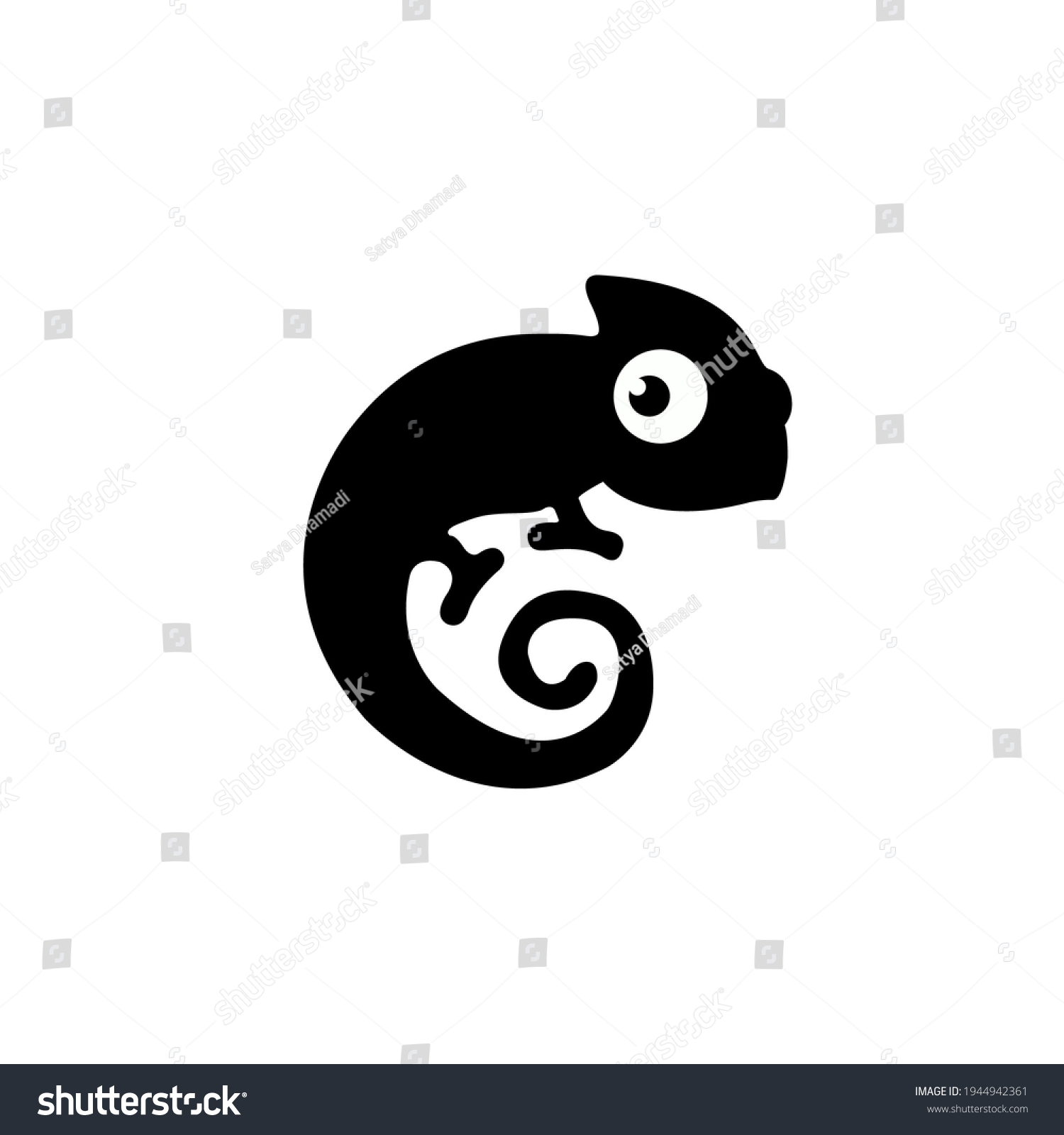 SVG of Chameleon silhouette. Chameleon black sign isolated on white background. Chameleon Vector illustration svg