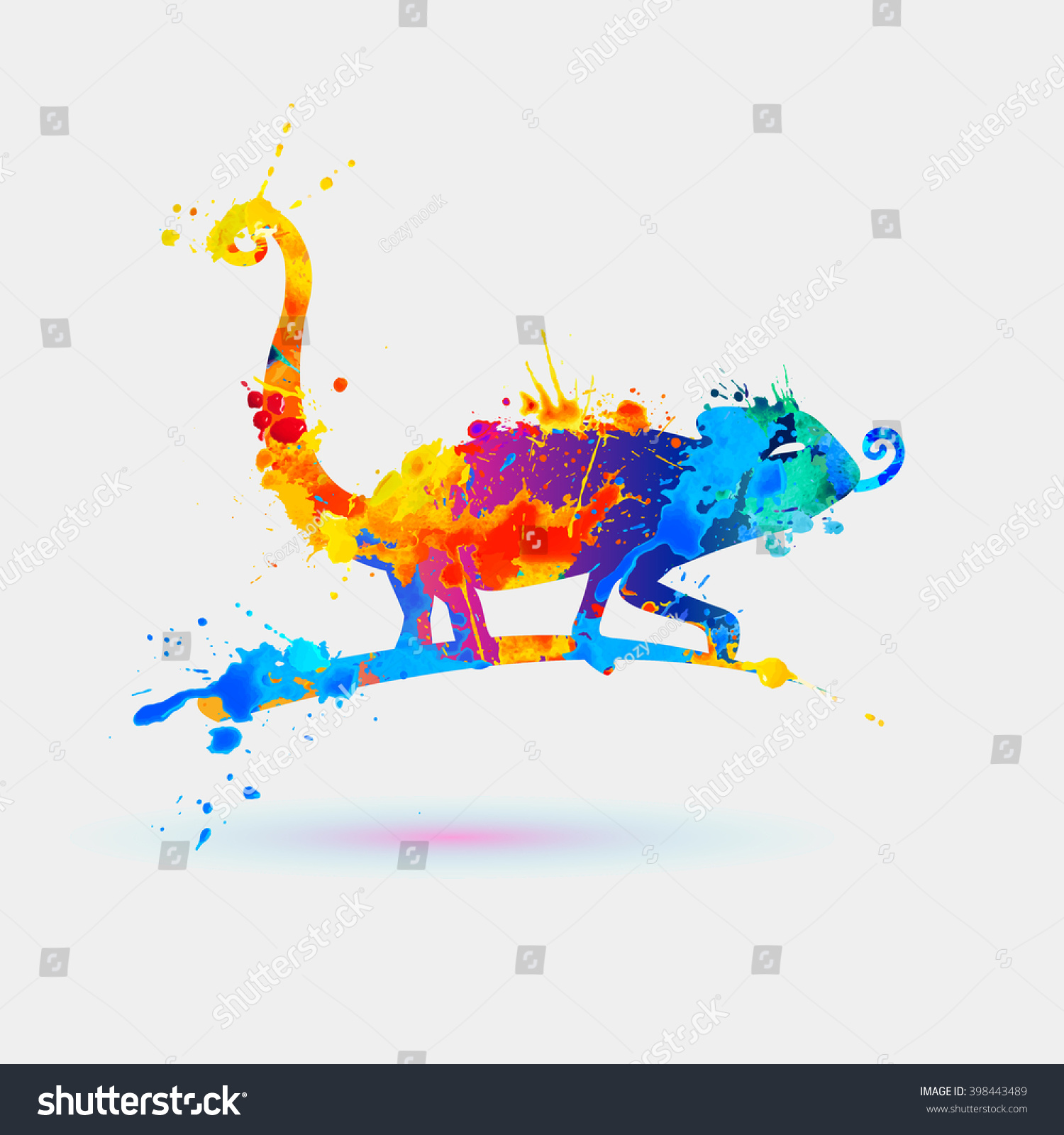 SVG of Chameleon, Splash paint svg