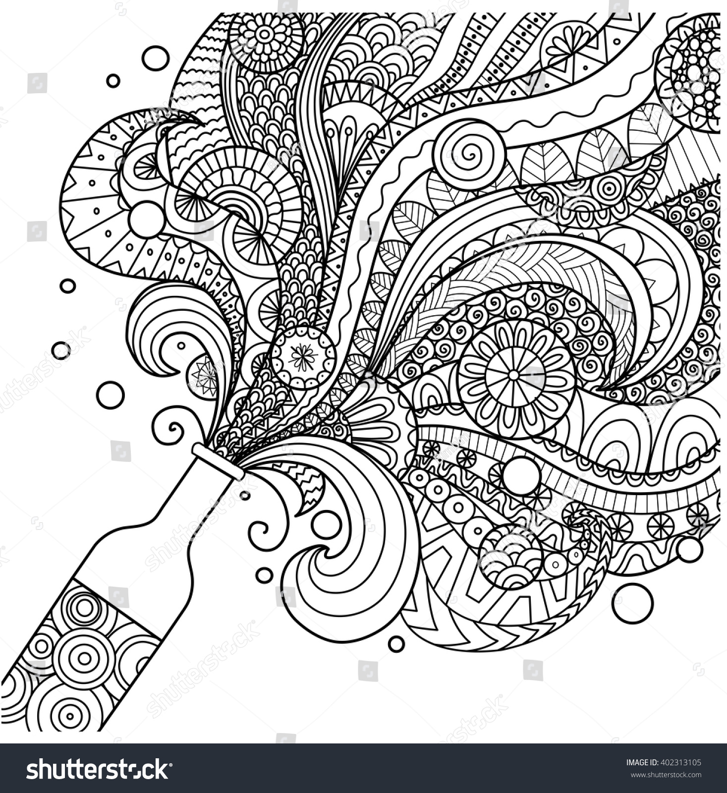 Colouring Page Champagne