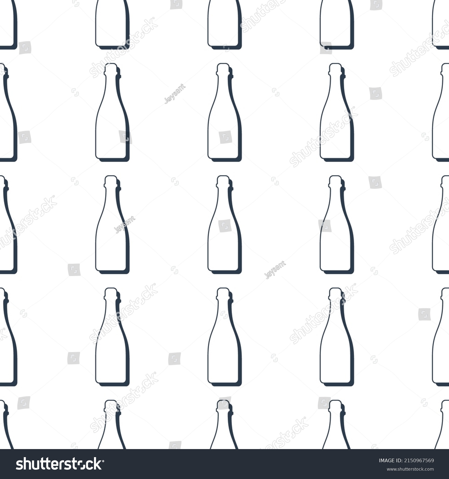 Champagne Bottles Seamless Pattern Line Art Stock Vector (Royalty Free ...