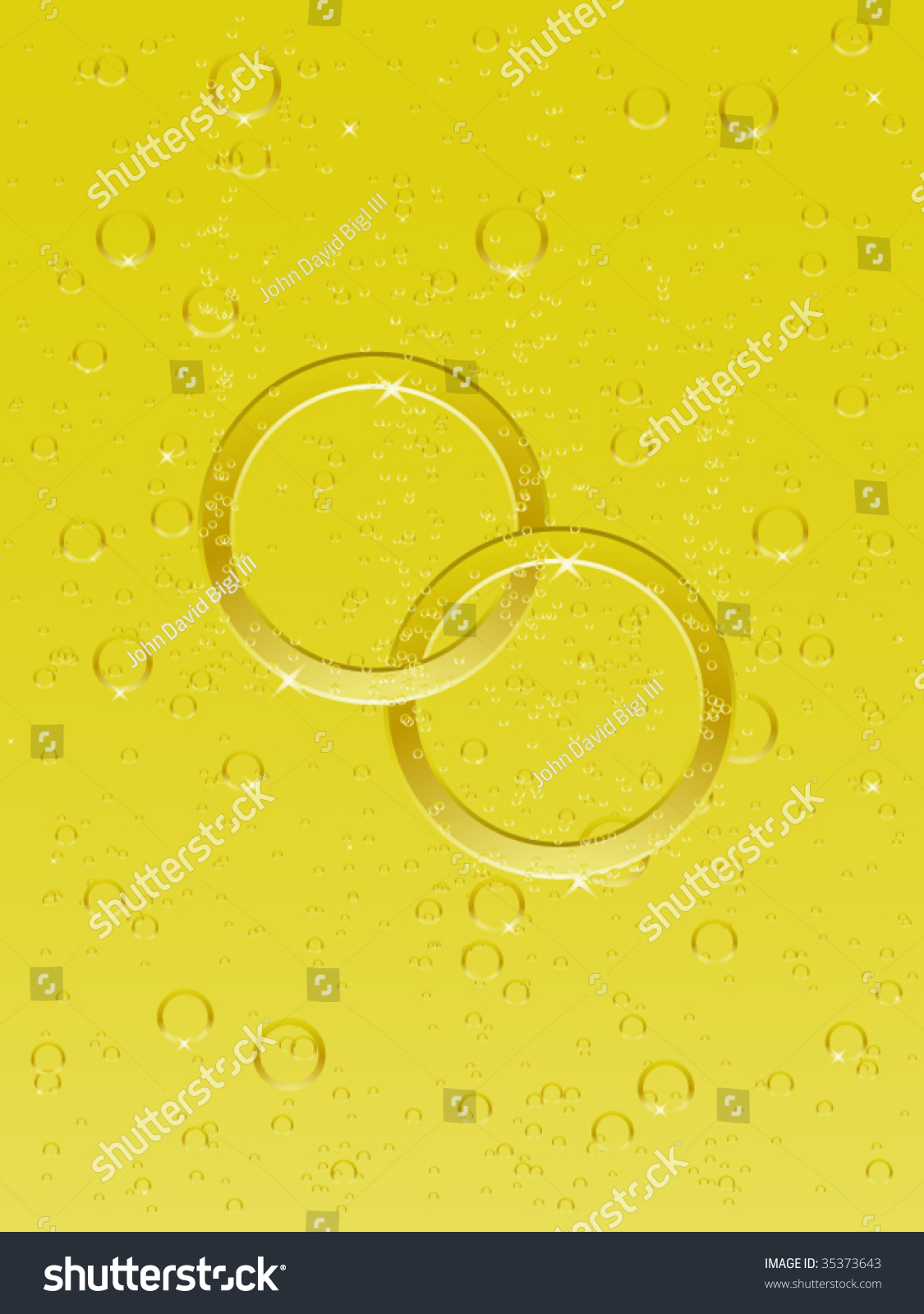 Champagne Bubbles Wedding Rings Vector Background Stock Vector (Royalty