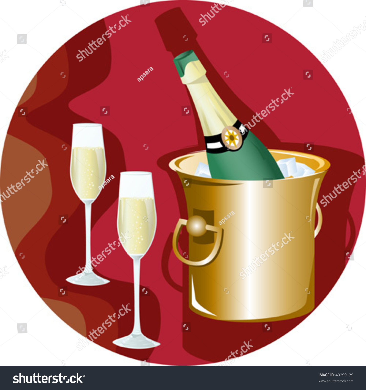 champagne flutes in bucket