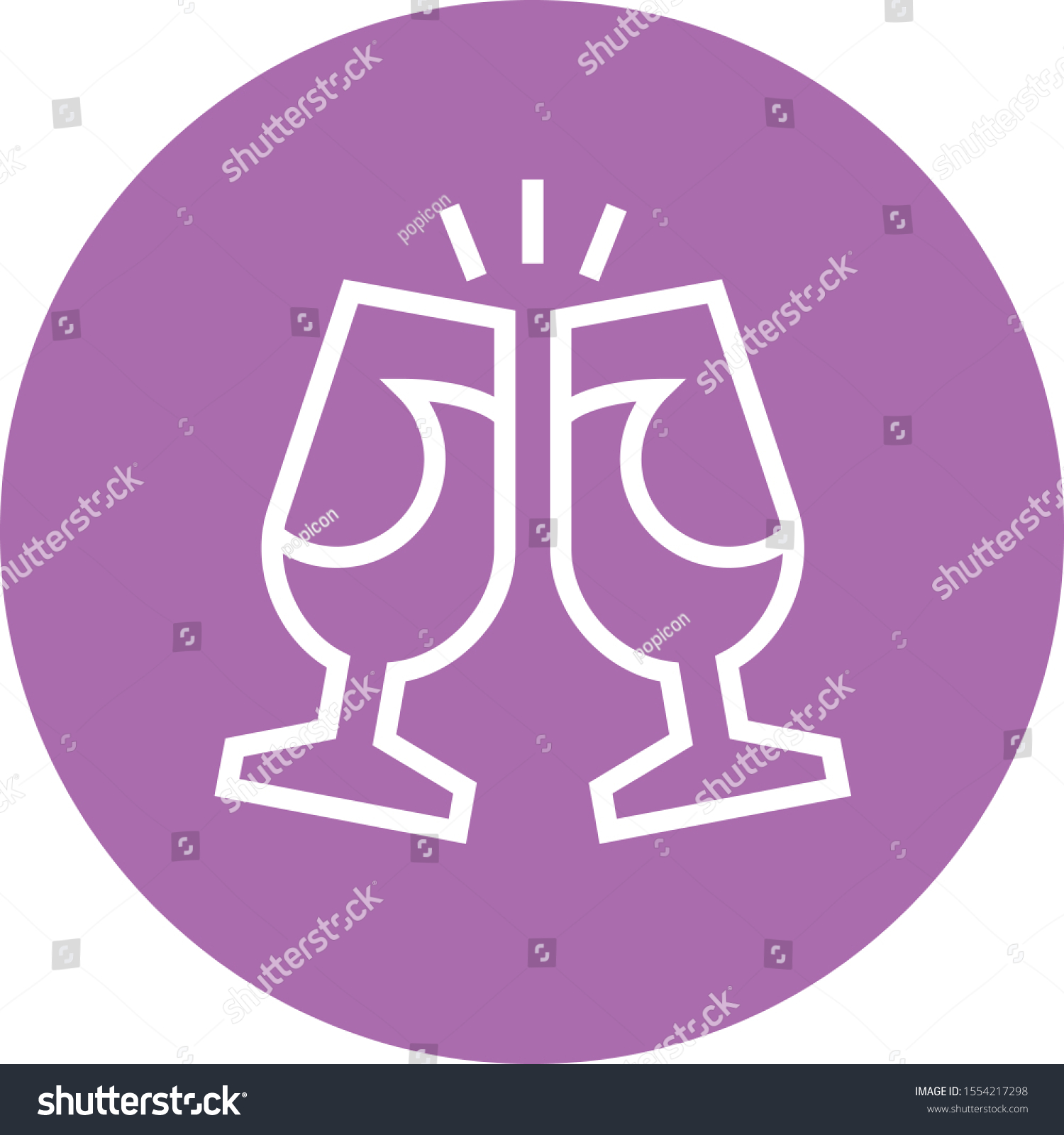 Champagne Glasses Toast Appreciation Outline Icon Stock Vector (Royalty ...