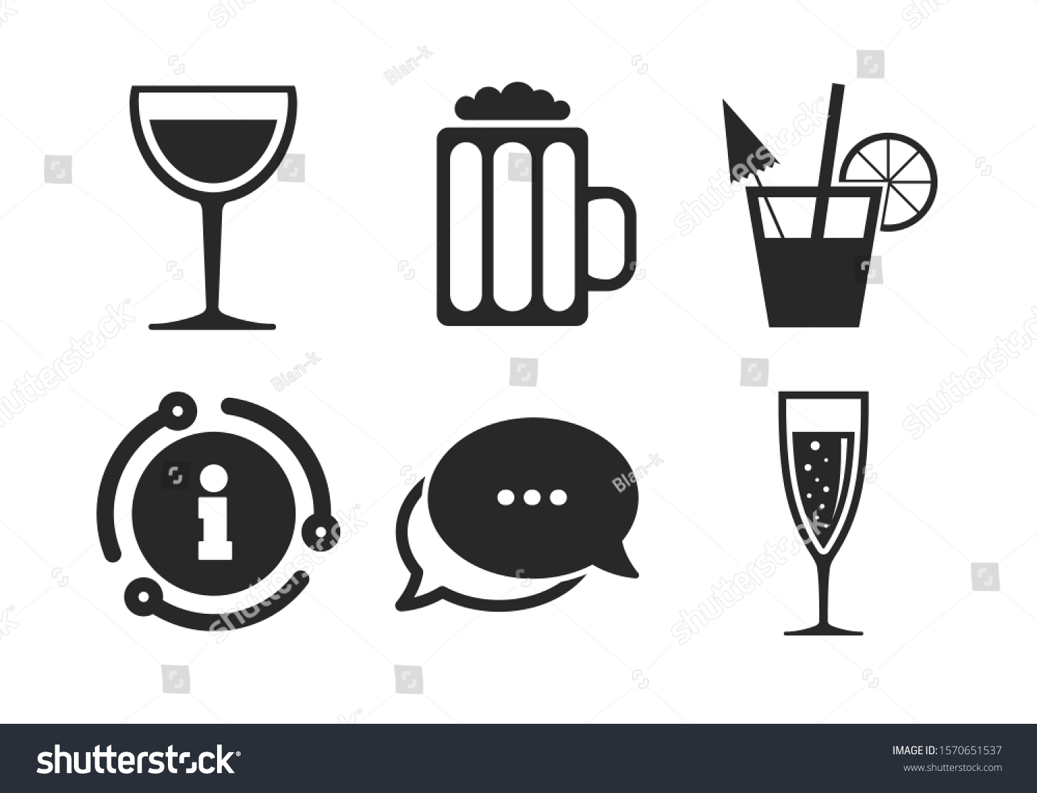 Champagne Sparkling Wine Bubbles Beer Symbols Stock Vector Royalty Free