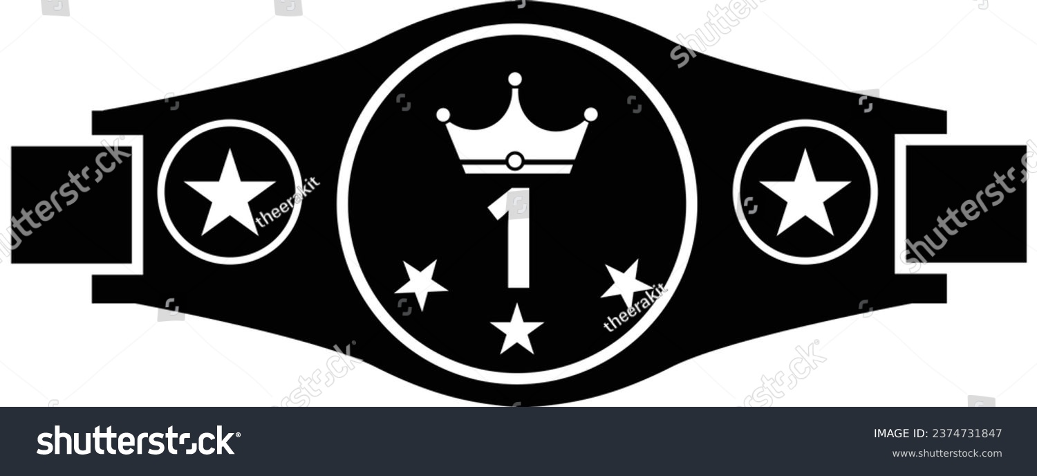 SVG of Champion belt box award sport icon. championship belt sign. Boxing gold belt symbol. quiz on mobile device symbol. flat style. svg