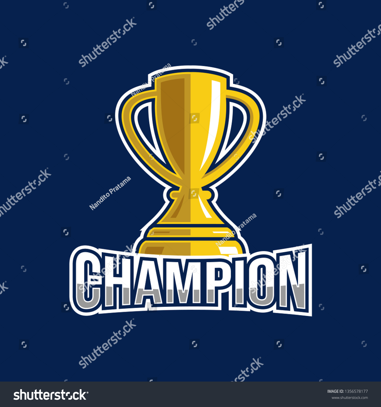 bjerg Psykiatri forkæle Champion Logo Design Trophy Stock Vector (Royalty Free) 1356578177