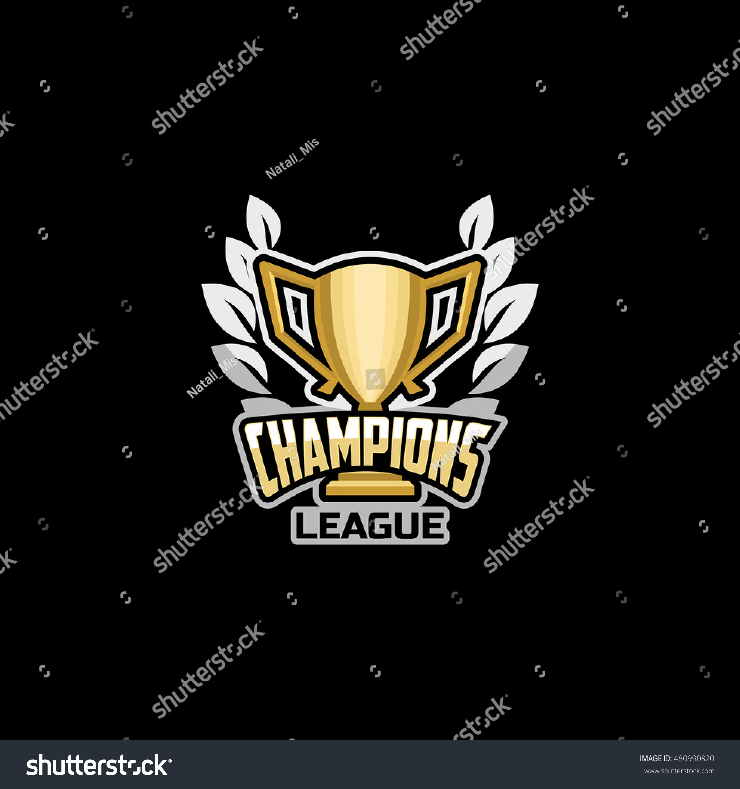 Champions League Emblem Logo Icon Badge Stock Vector Royalty Free