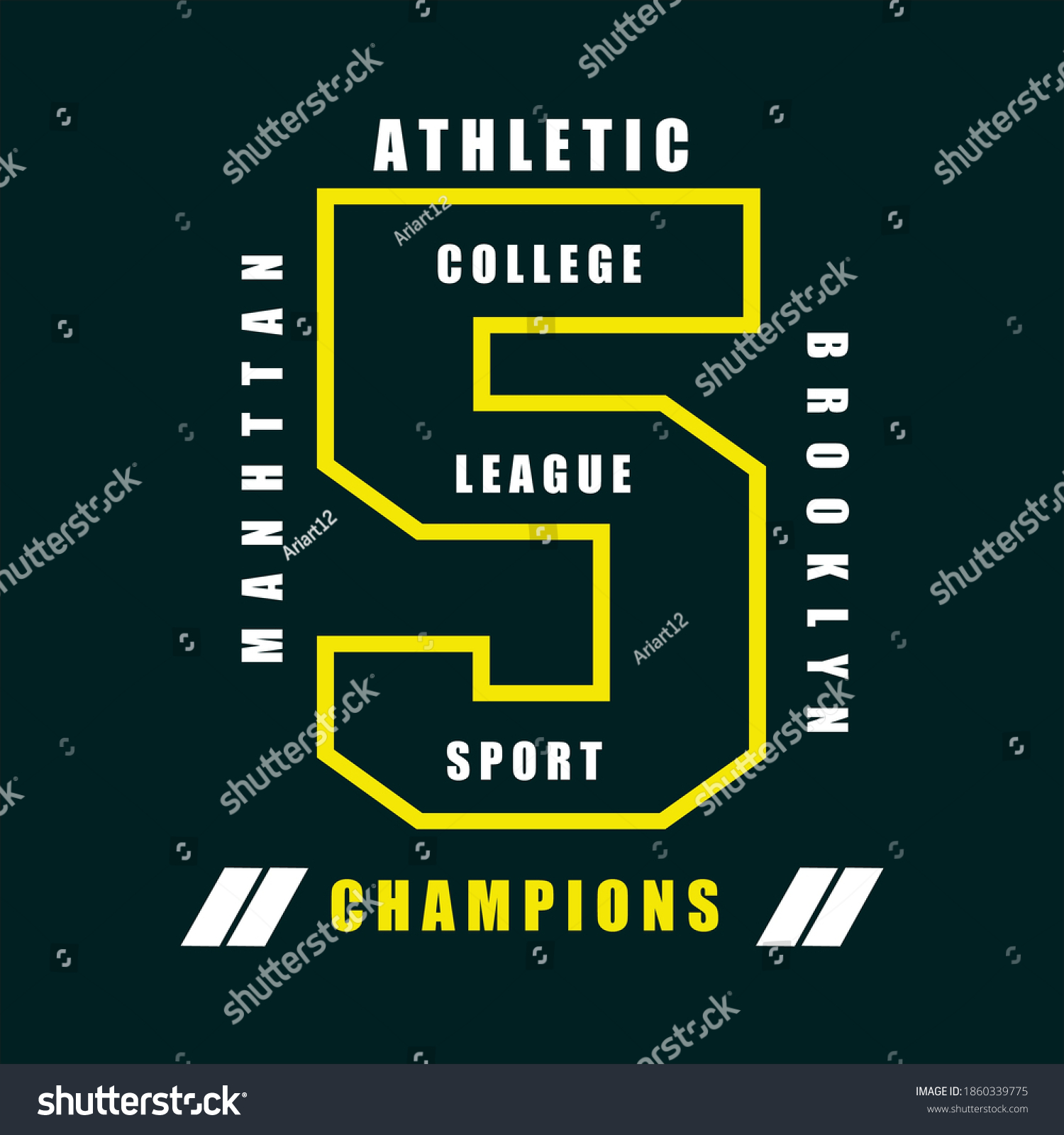 Champions Slogan Tee Graphic Typography Print Stock Vector (Royalty ...