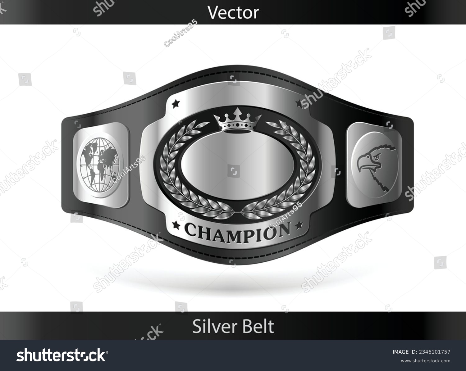 SVG of Championship Silver Belt. Vector sport illustration. Vector illustration of boxing belts svg